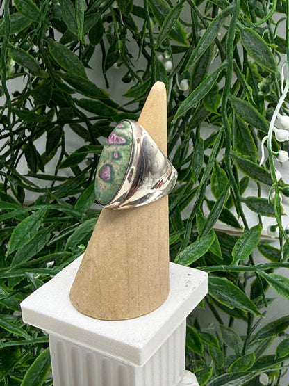 Ruby Fuchsite Sterling Silver Ring – Size 5 Crystal Wellness