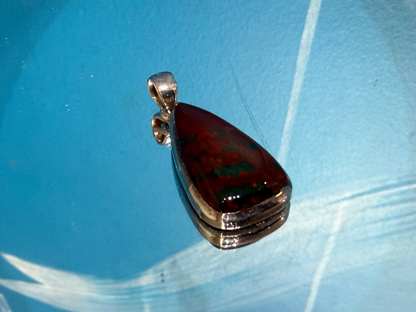 Bloodstone Pendant — Strength, Vitality & Grounded Courage, 29mmx15mm Crystal Wellness
