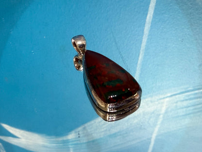 Bloodstone Pendant — Strength, Vitality & Grounded Courage, 29mmx15mm Crystal Wellness