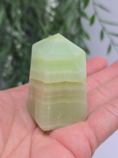 Pistachio Calcite Point Crystal Wellness