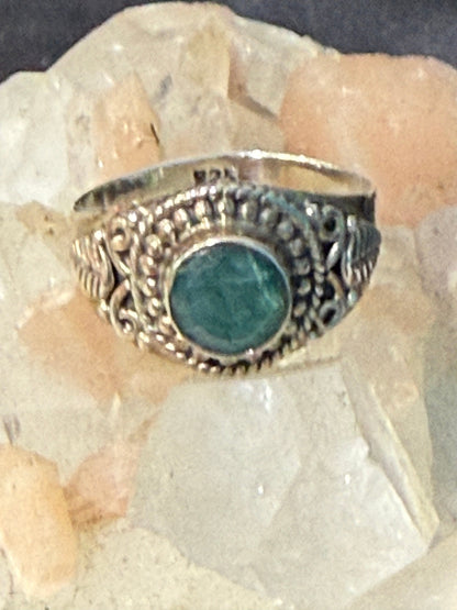 💚 Emerald Filigree Ring — “Heart of Everlasting Love”, size 9 Crystal Wellness
