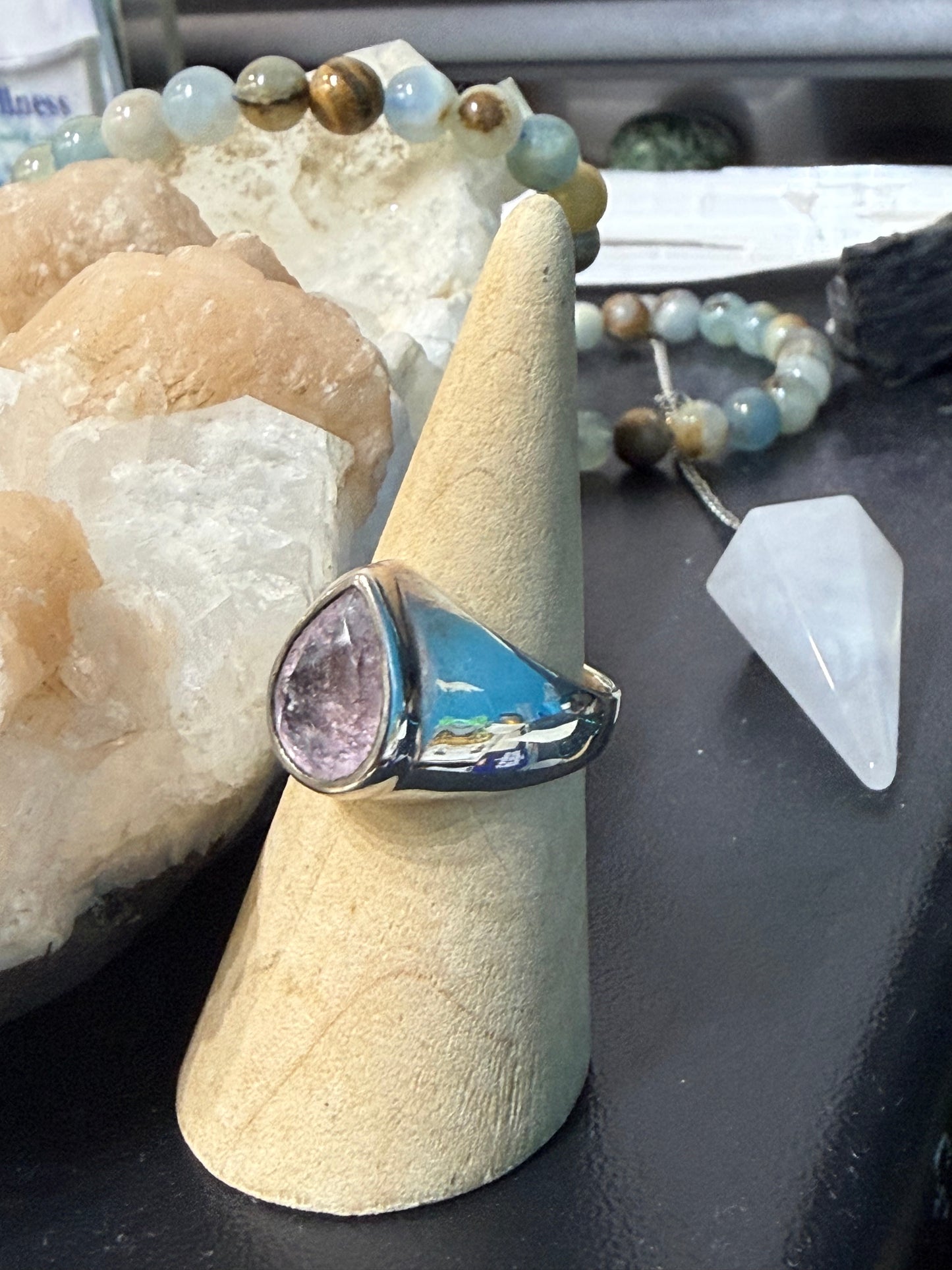 Morganite Ring, size 8.5 — Stone of Divine Love & Gentle Healing