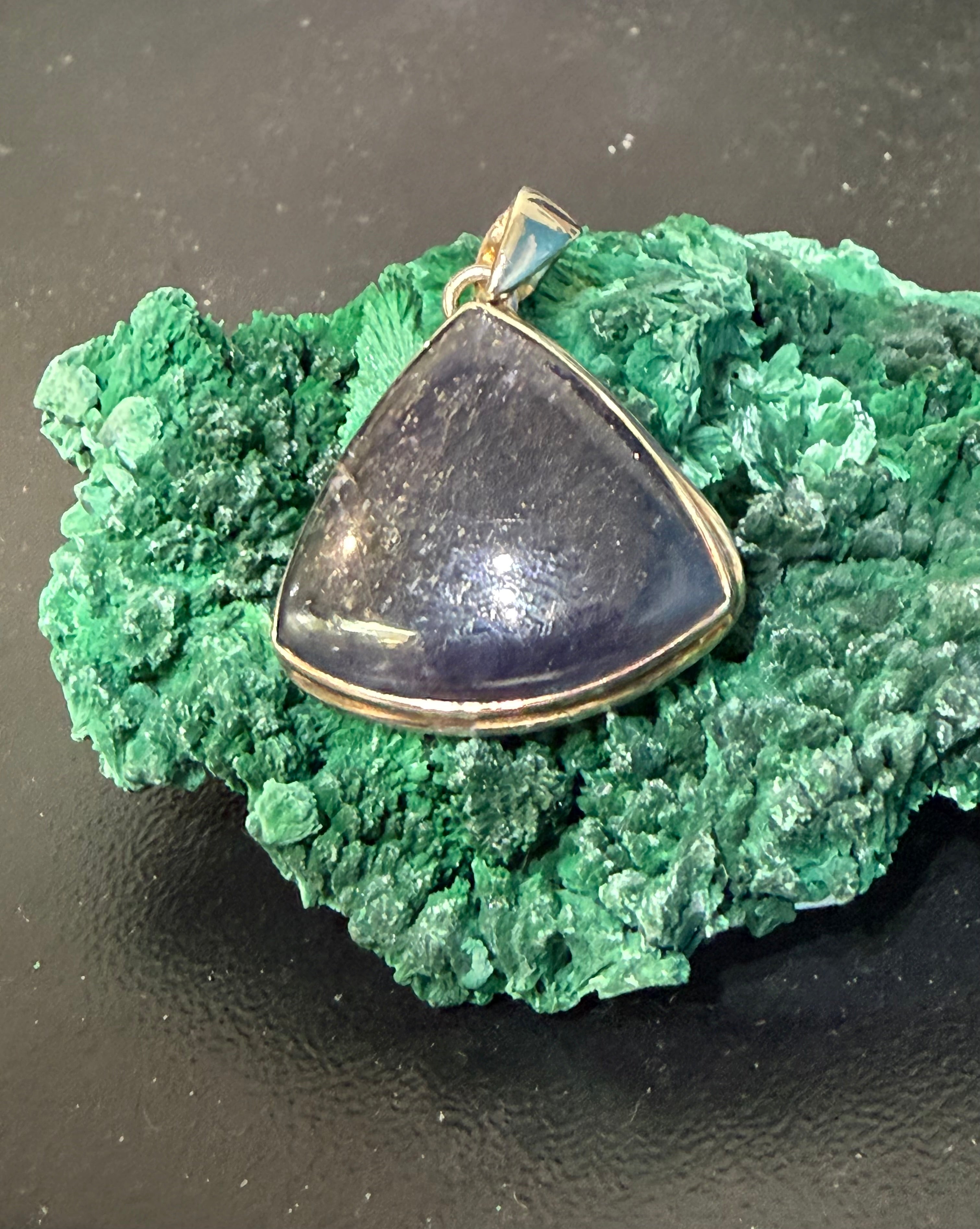 Sunstone in Iolite pendant Crystal Wellness