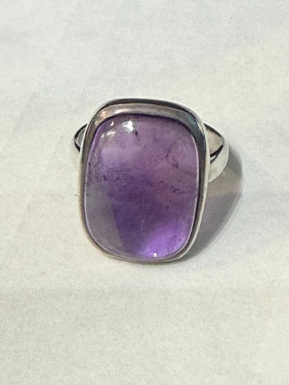 Amethyst 925 Sterling Silver Rings Size 7 Crystal Wellness
