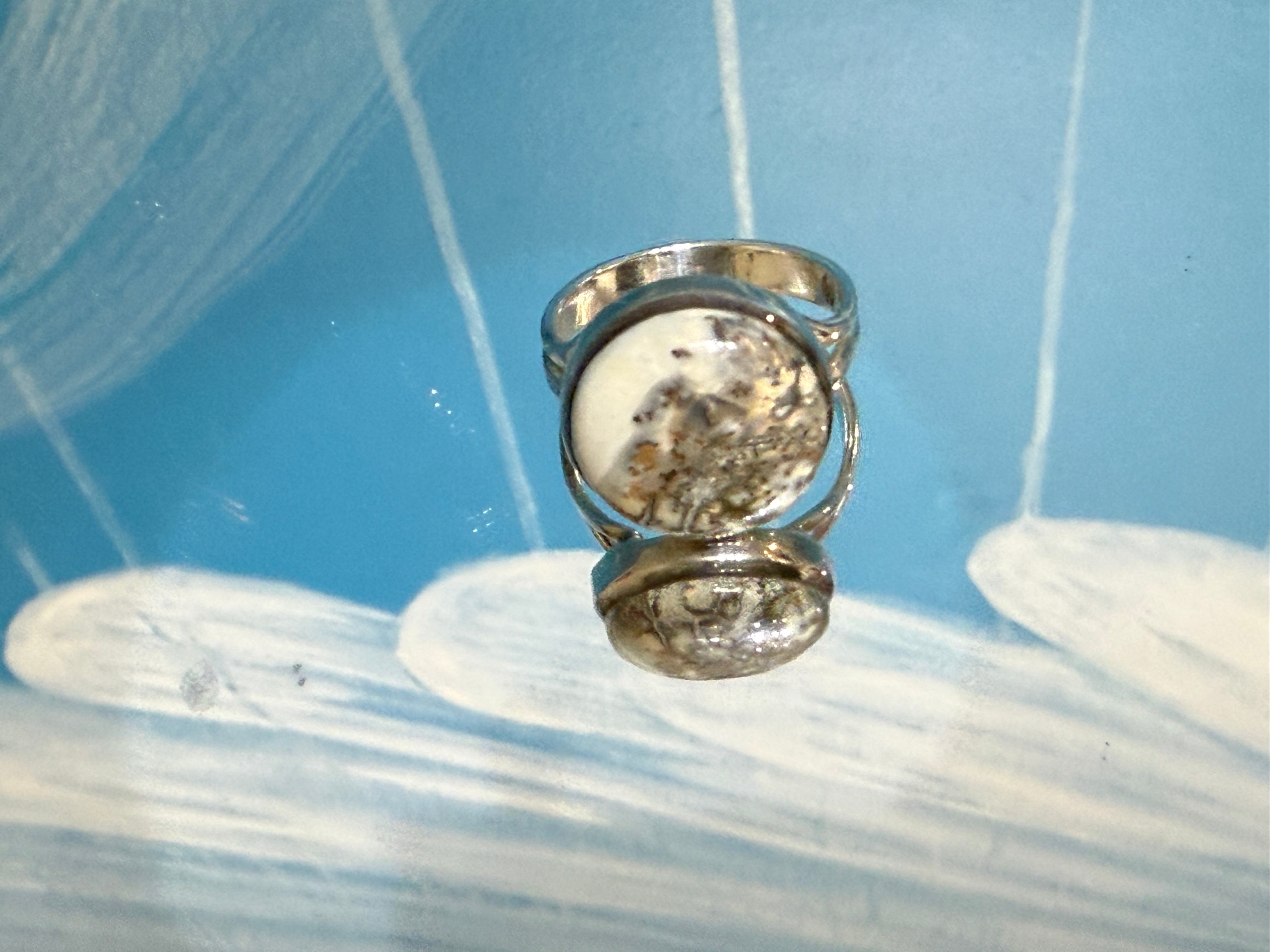 White Maligano Jasper Ring, size 9 – A Stone of New Beginnings, Inner Harmony & Gentle Transformation Crystal Wellness