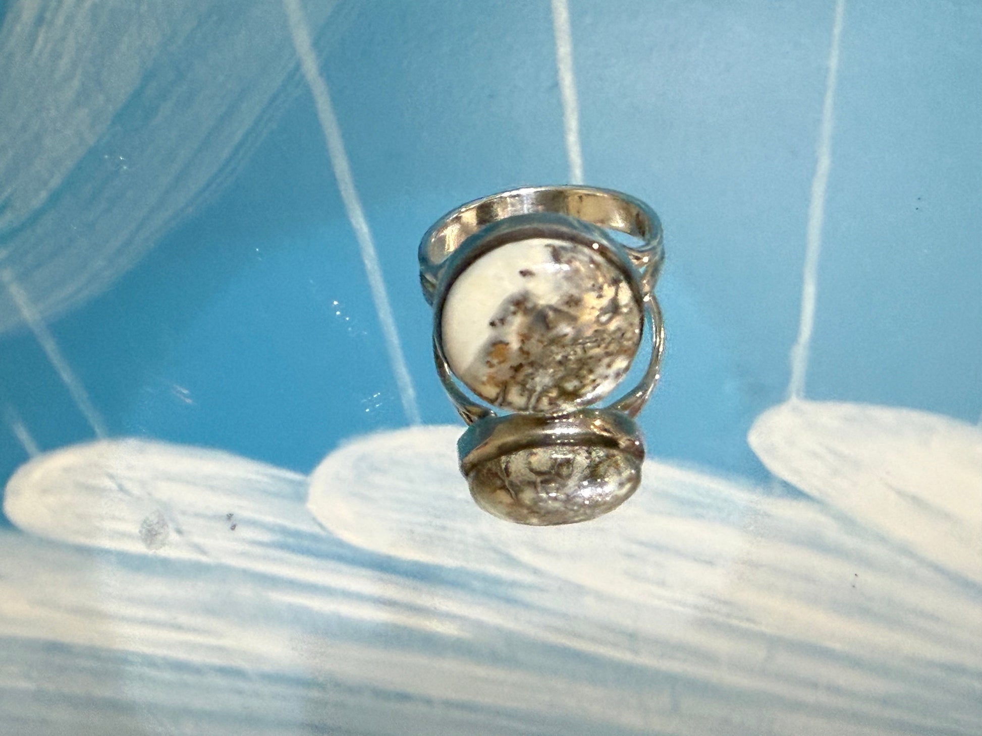 White Maligano Jasper Ring, size 9 – A Stone of New Beginnings, Inner Harmony & Gentle Transformation Crystal Wellness
