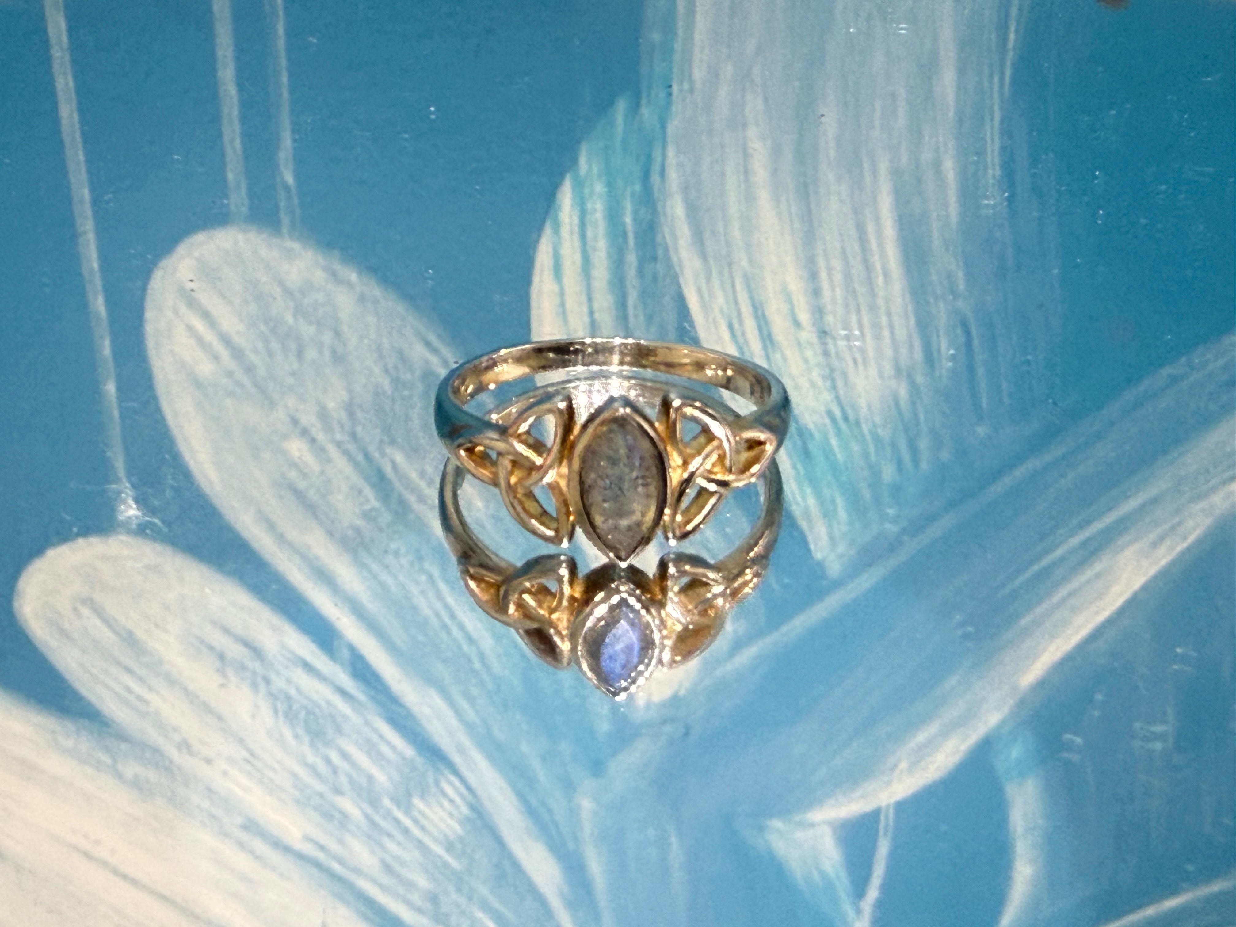 Mystical Labradorite Ring, size 12— Stone of Transformation & Inner Light Crystal Wellness