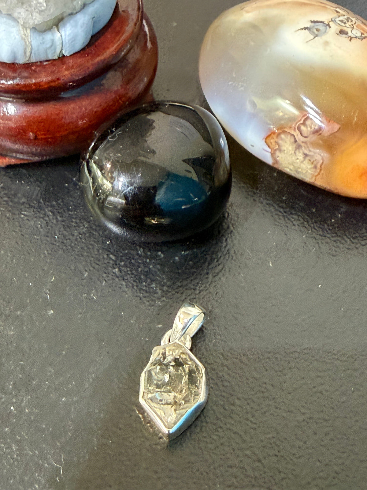 Herkimer Diamond Pendant – “Stone of Clarity, Light & Spiritual Awakening”, 17mmx10mm Crystal Wellness