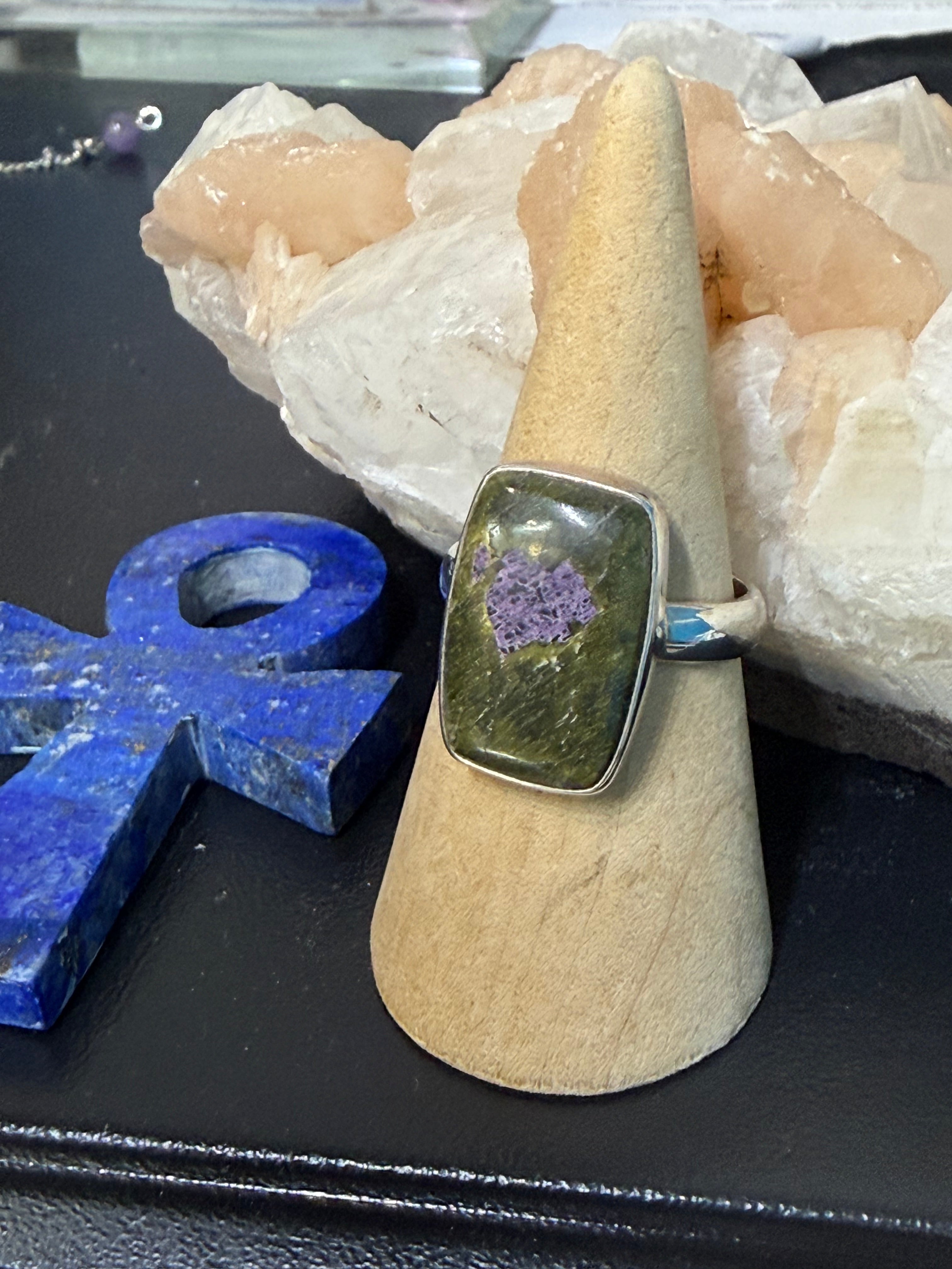 Atlantisite Ring, size 10– Transformation, Peace & Heart Healing Crystal Wellness