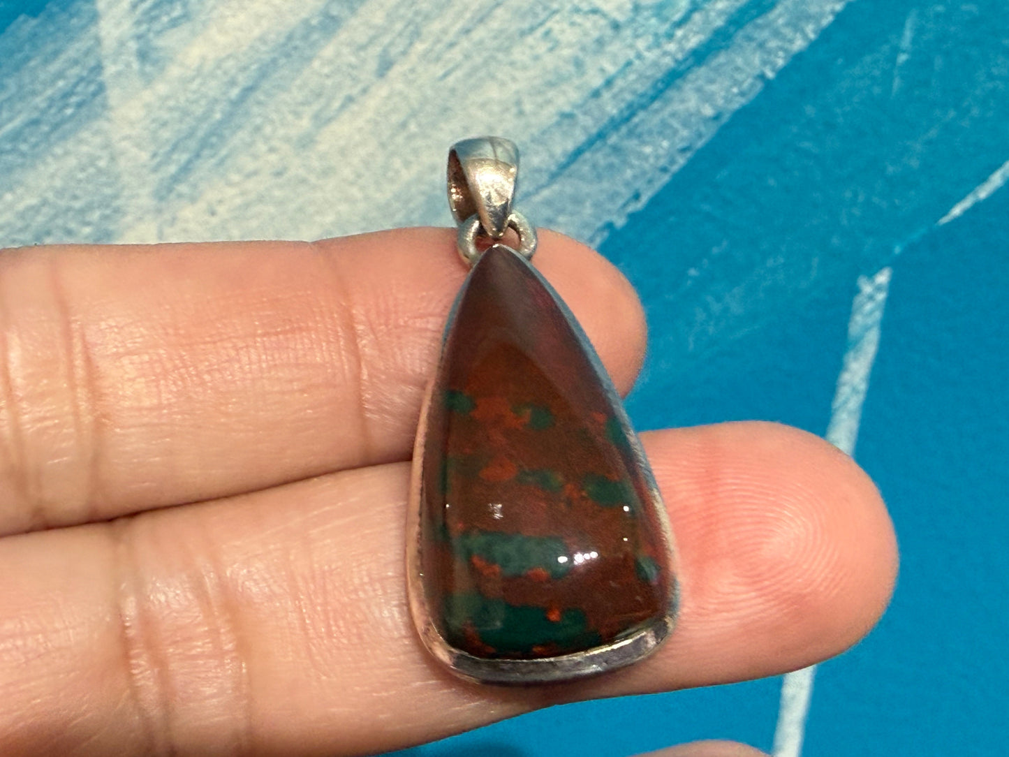 Bloodstone Pendant — Strength, Vitality & Grounded Courage, 29mmx15mm Crystal Wellness