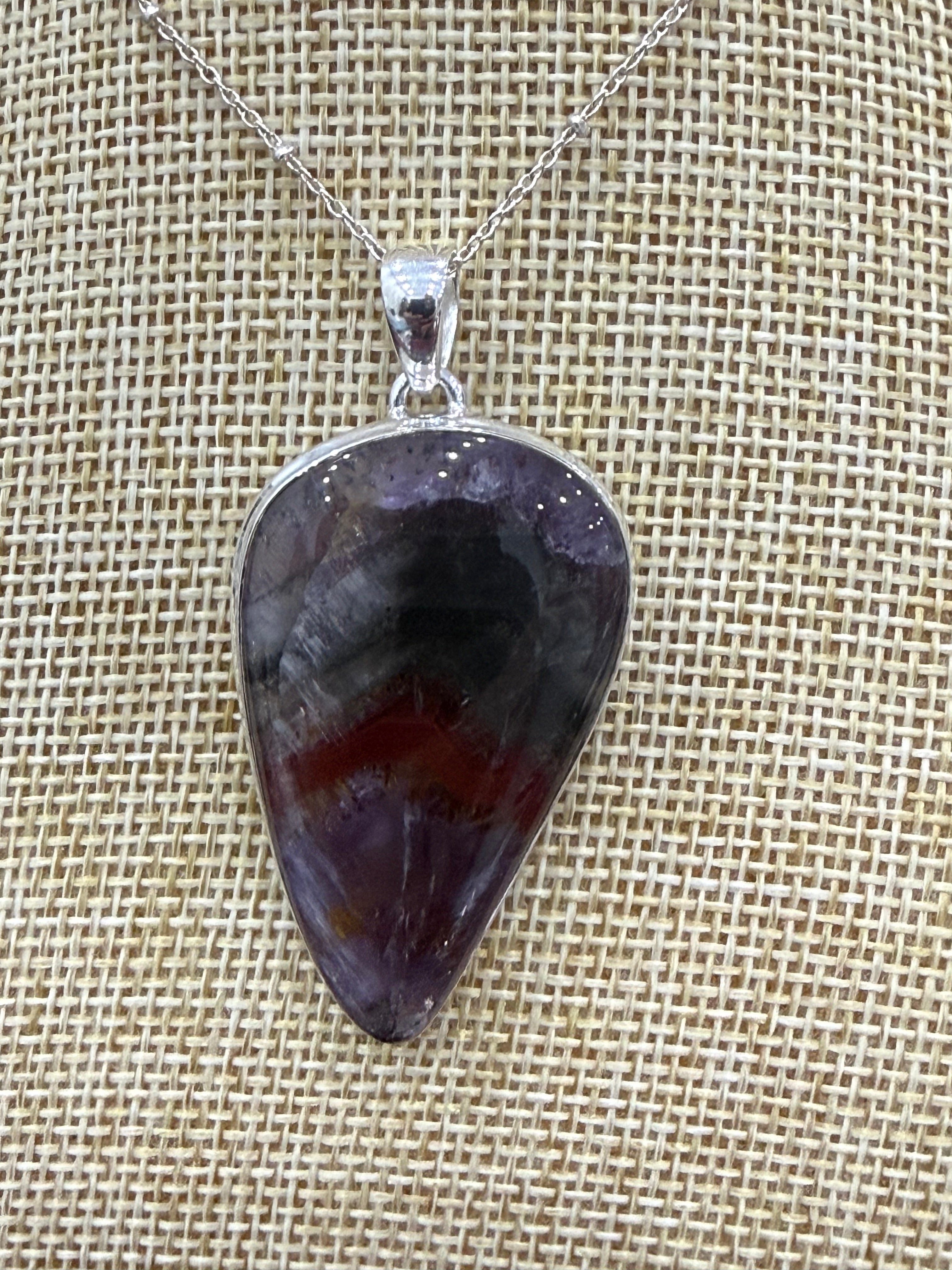 ✨ Super Seven Teardrop Earrings – 19×9mm | Sterling Silver 925 Crystal Wellness