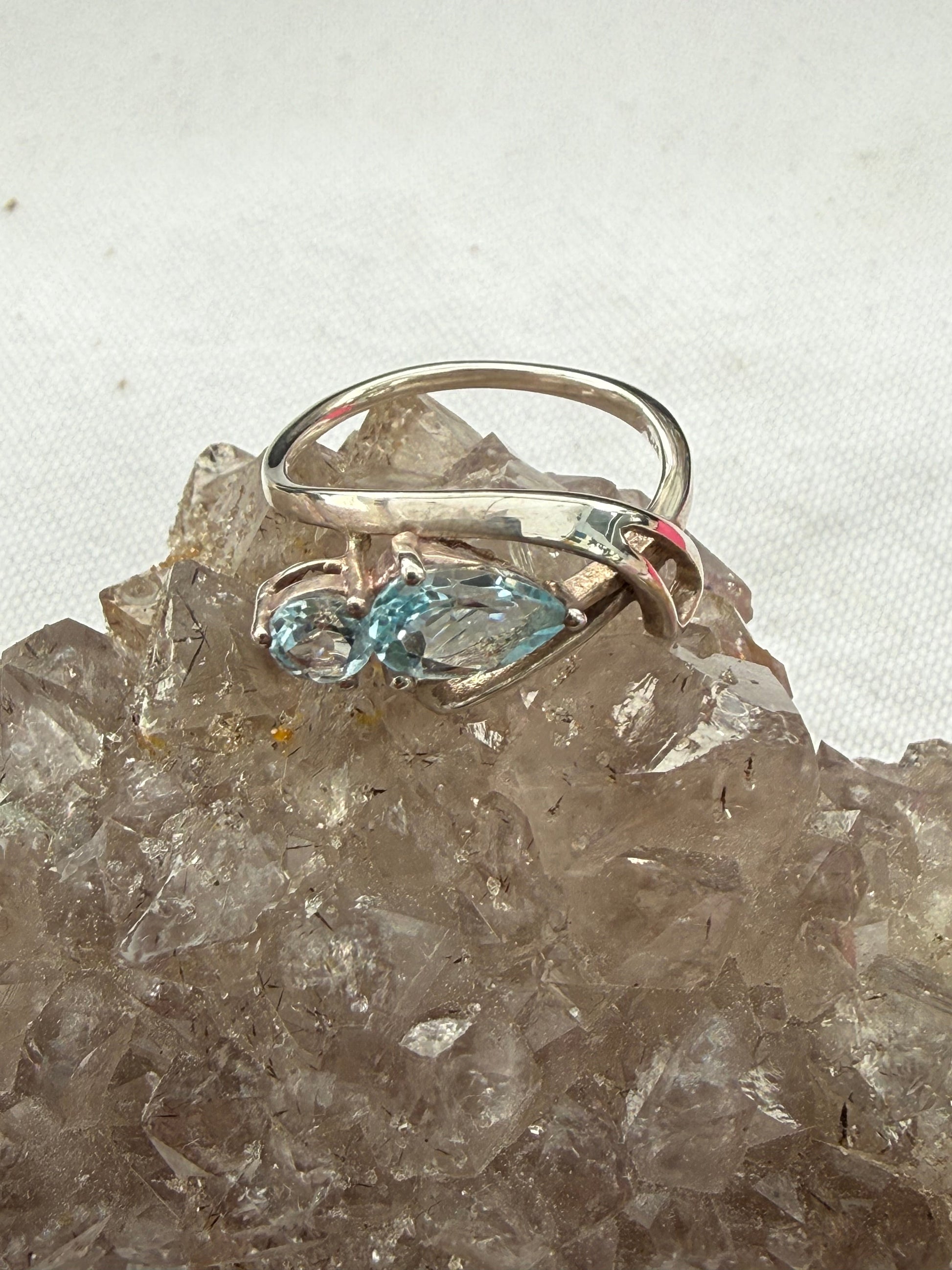 Blue Topaz Ring – A Symbol of Clarity, Truth & Peace, size 6 Crystal Wellness