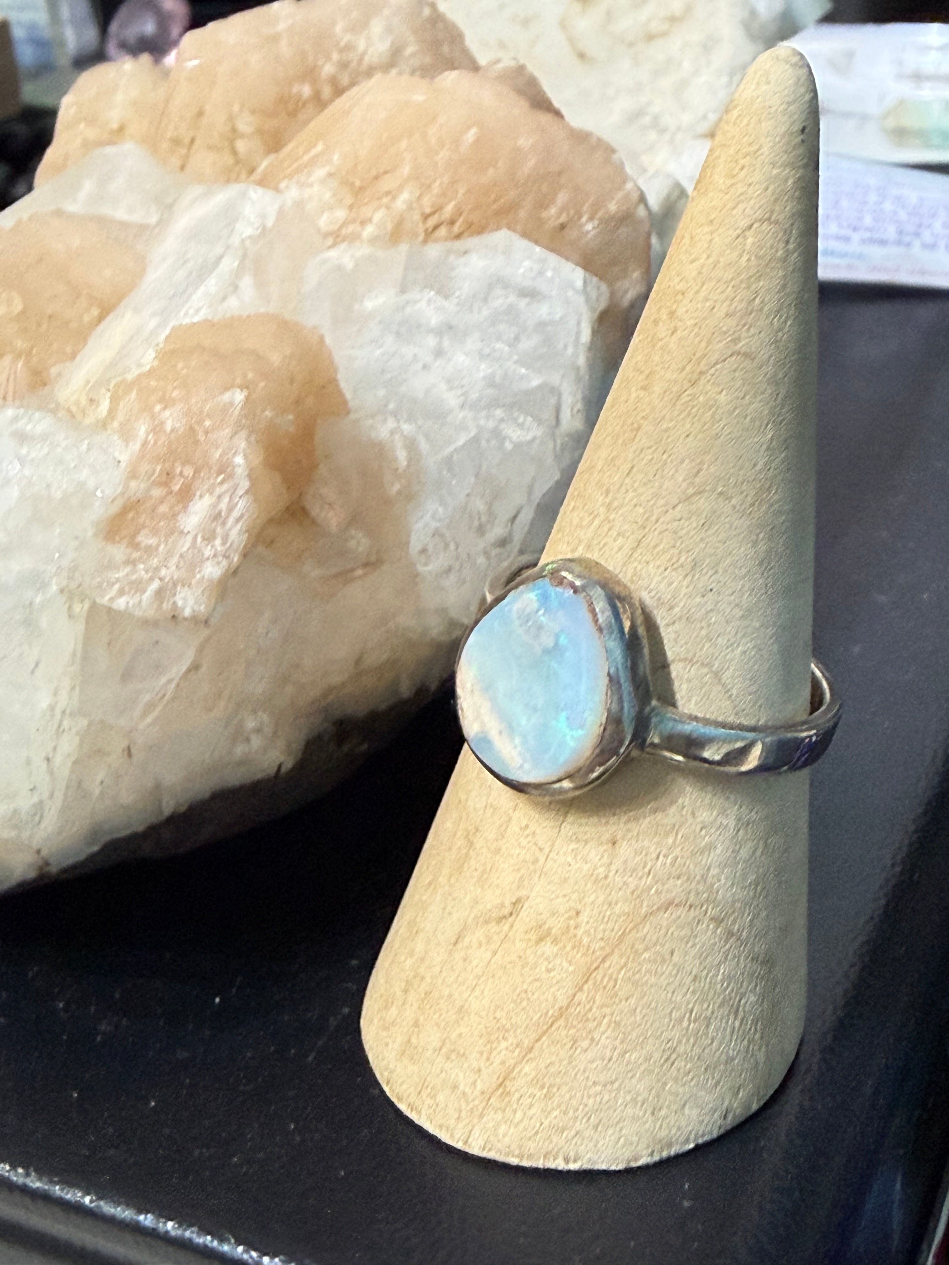 Solid Australian Opal Ring, size 10.75 – A Treasure of Light & Inspiration Crystal Wellness