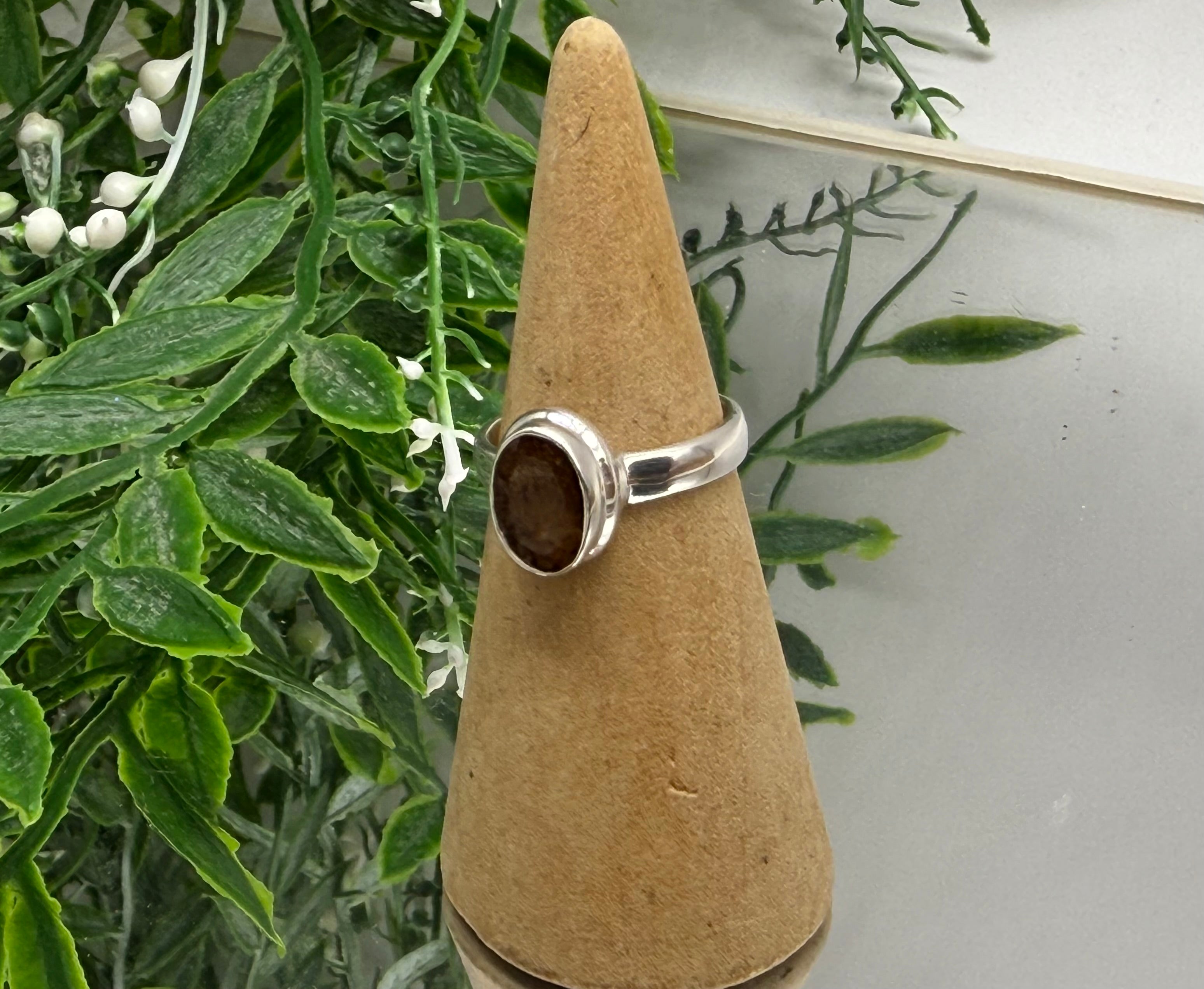 Super Seven (Melody Stone) Sterling Silver Ring – 9x4mm, size 7 Crystal Wellness