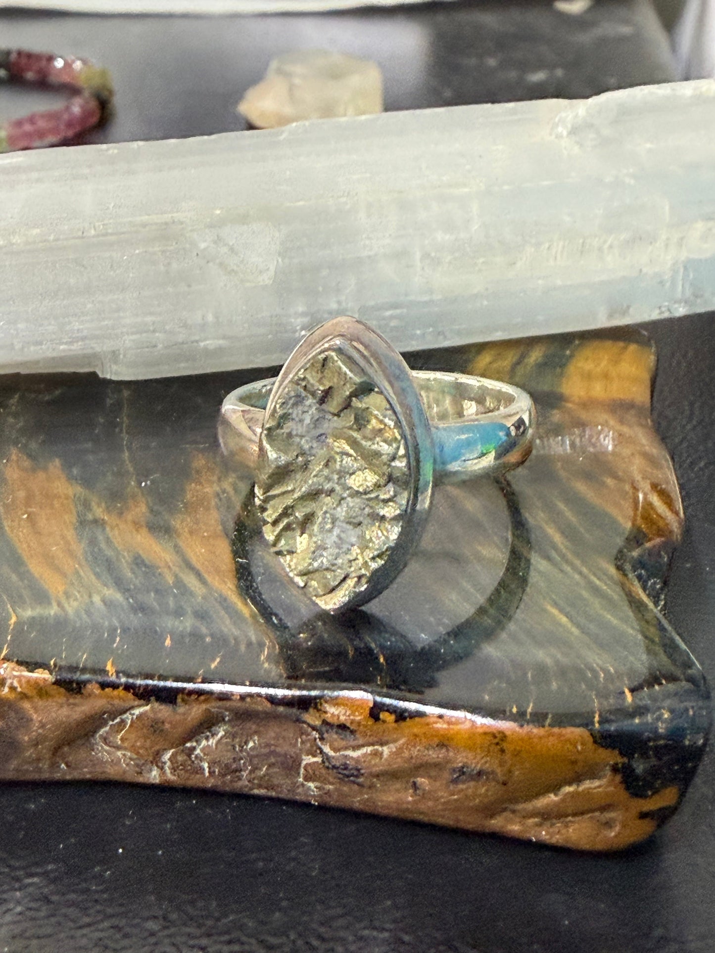 Pyrite Silver Ring — Stone of Abundance & Personal Power

A radiant crystal of confidence, prosperity and determined energy. Size 6.75 Crystal Wellness