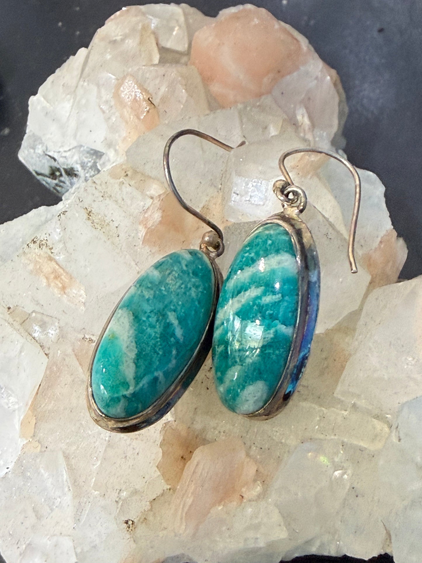 Amazonite Earrings – Serenity, Truth & Heartfelt Harmony, 22mmx13mm Crystal Wellness