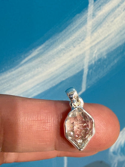 Herkimer Diamond Pendant – “Stone of Clarity, Light & Spiritual Awakening”, 17mmx10mm Crystal Wellness