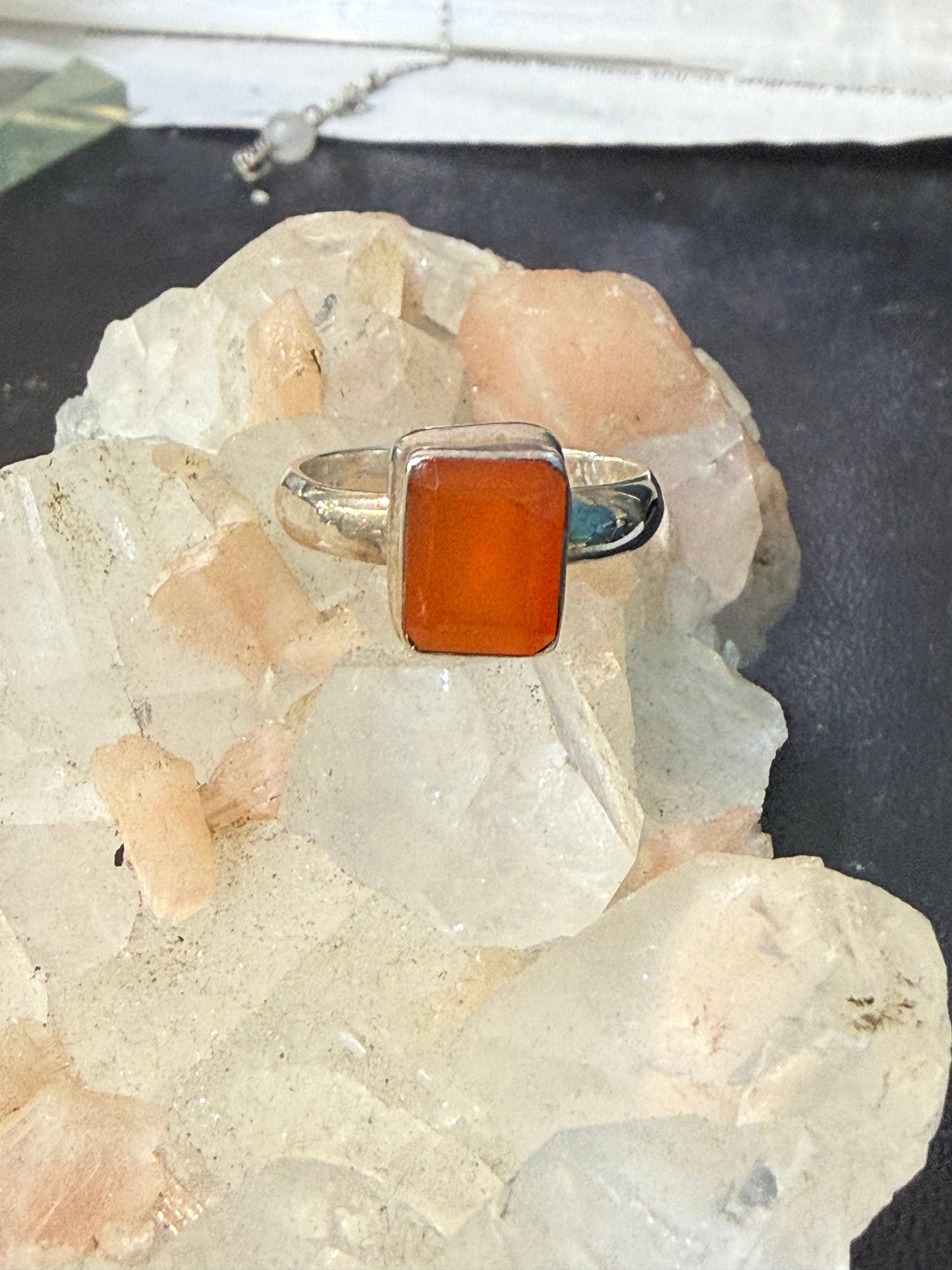 🔥 Carnelian Ring — “Ember of Courage”, size 9 Crystal Wellness