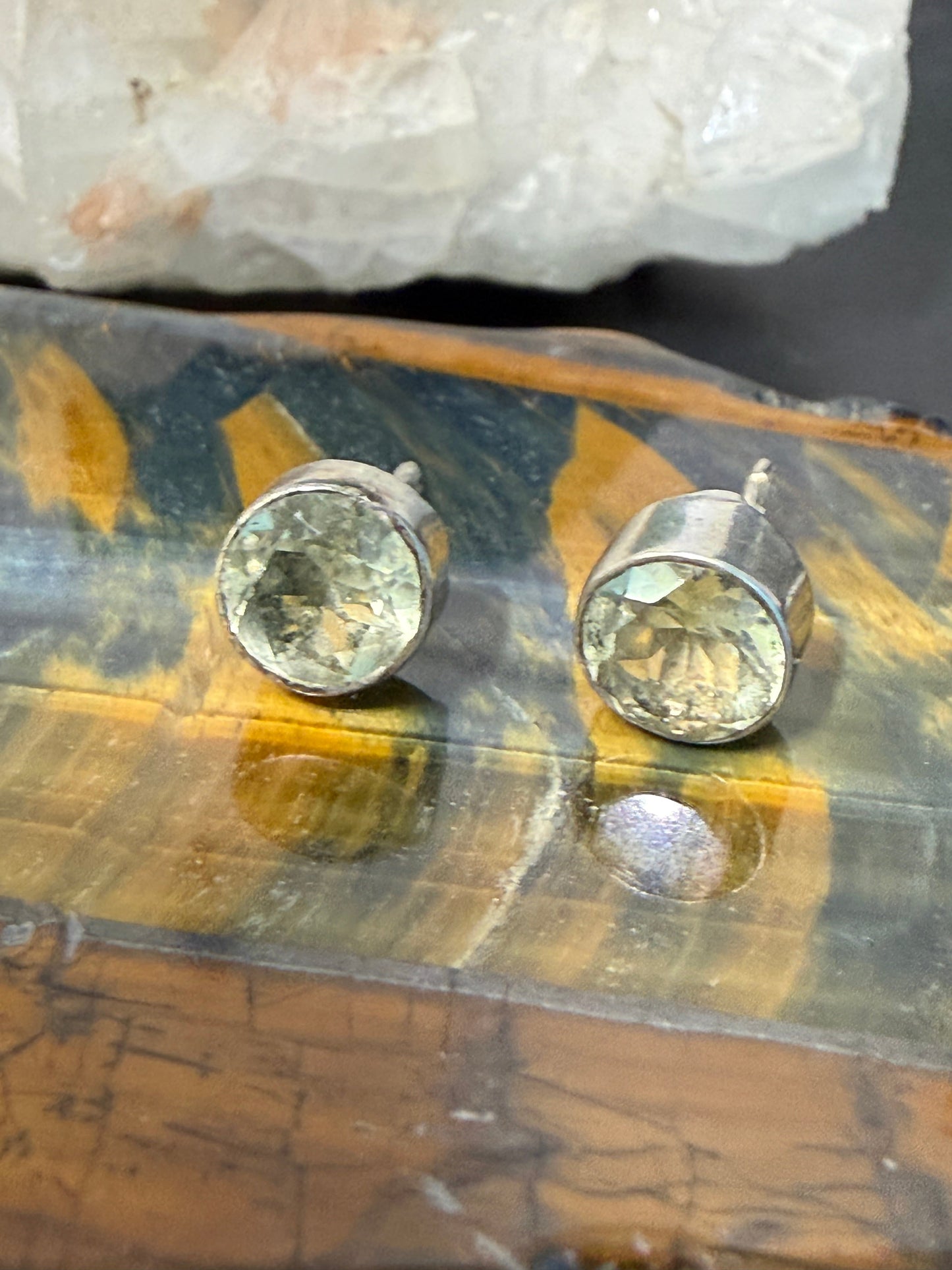 Lemon Topaz Stud Earrings – Joy • Clarity • Abundance, 8mmx8mm Crystal Wellness