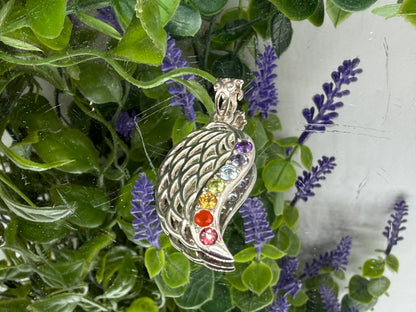 🪽 Wing & Chakra Pendant — Protection, Balance & Spiritual Freedom, 29mmx16mm Crystal Wellness