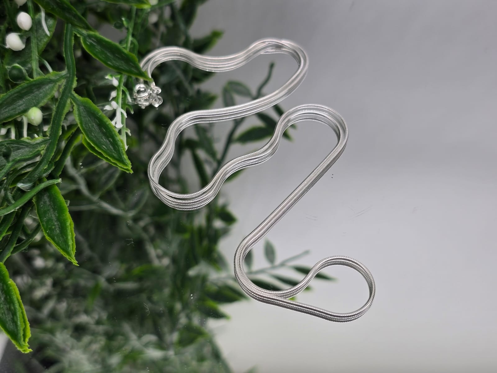 Snake Chain Necklace in 925 Sterling Silver Crystal Wellness