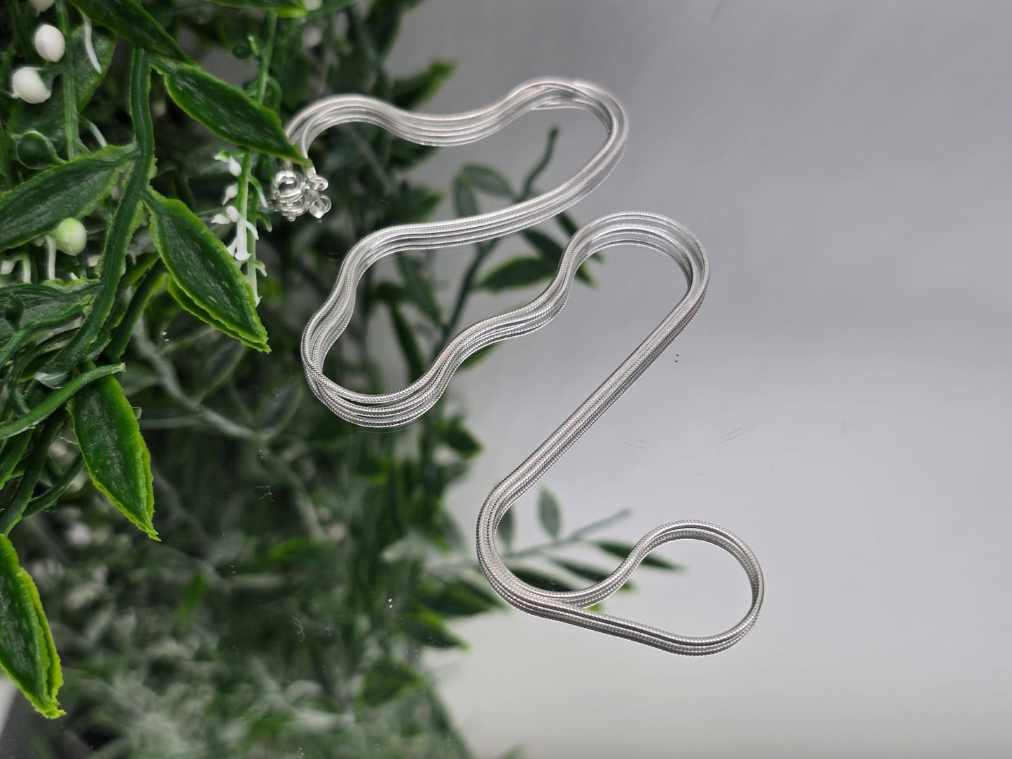 Snake Chain Necklace in 925 Sterling Silver Crystal Wellness