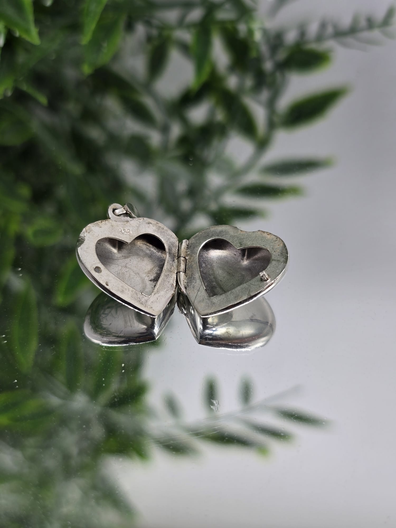 925 Sterling Silver Heart Locket Pendant Crystal Wellness