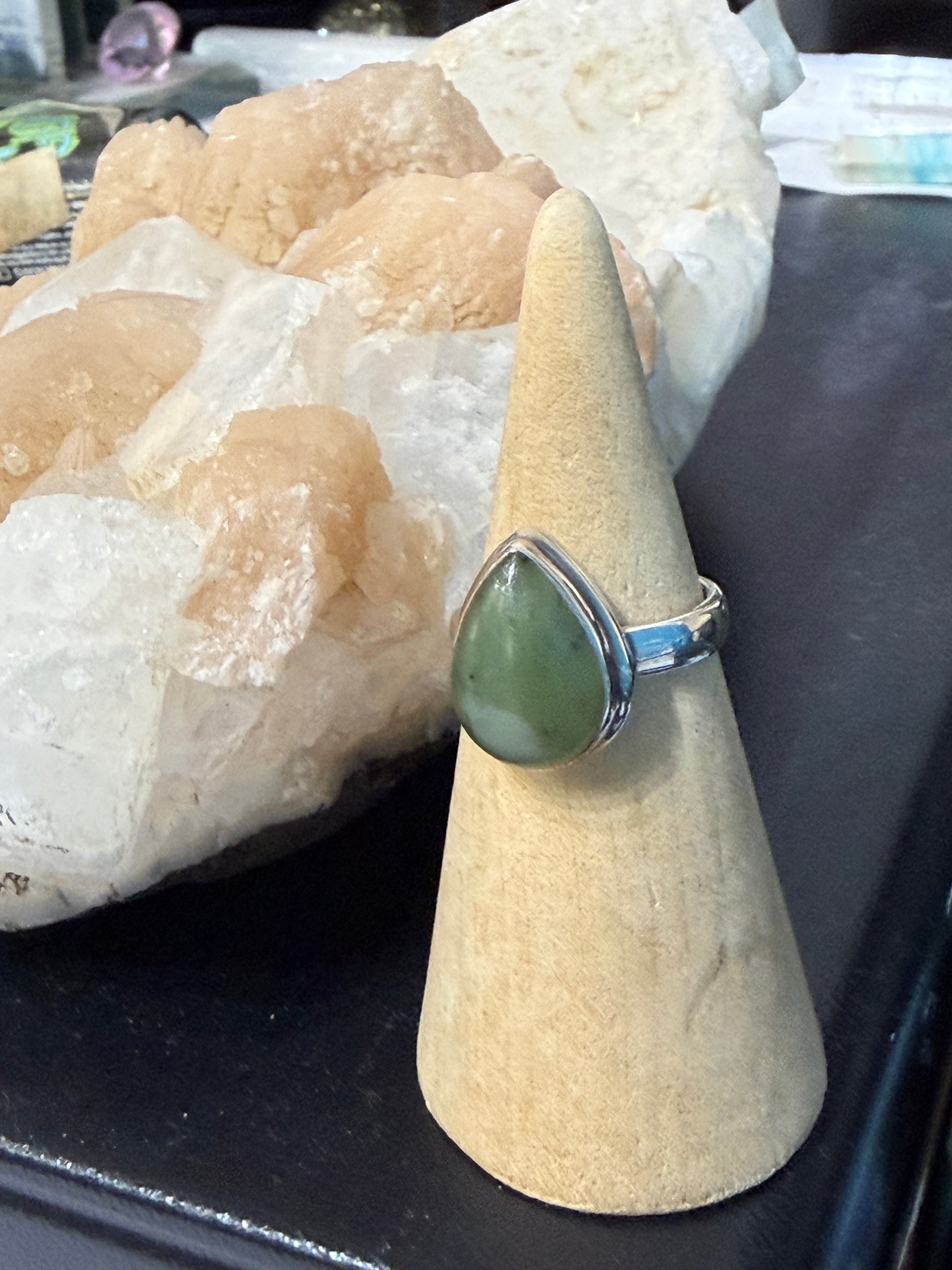 Nephrite Jade Ring, size 7 – Stone of Harmony & Ancient Wisdom Crystal Wellness