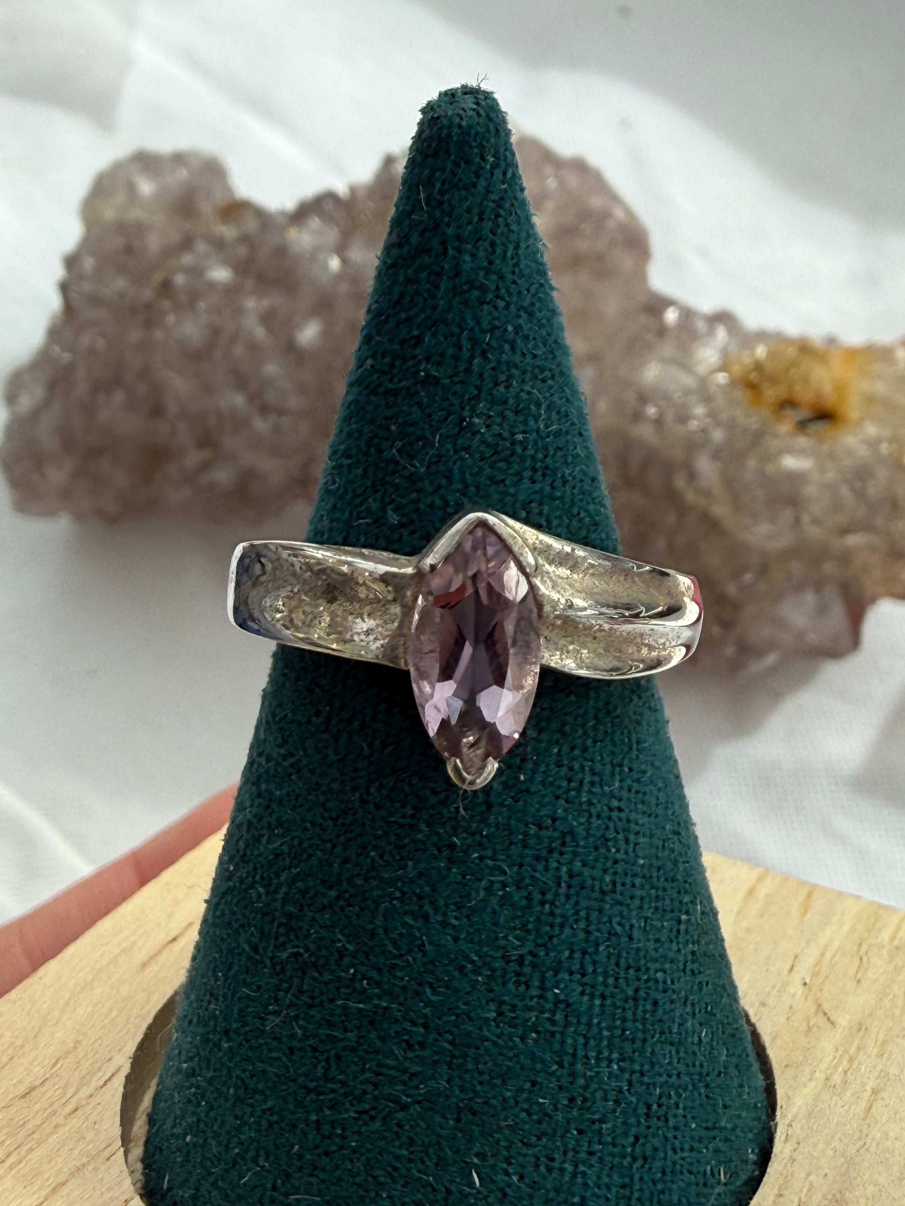 Amethyst Ring – Sterling Silver | Intuition, Calm & Spiritual Protection, size 5.5 Crystal Wellness