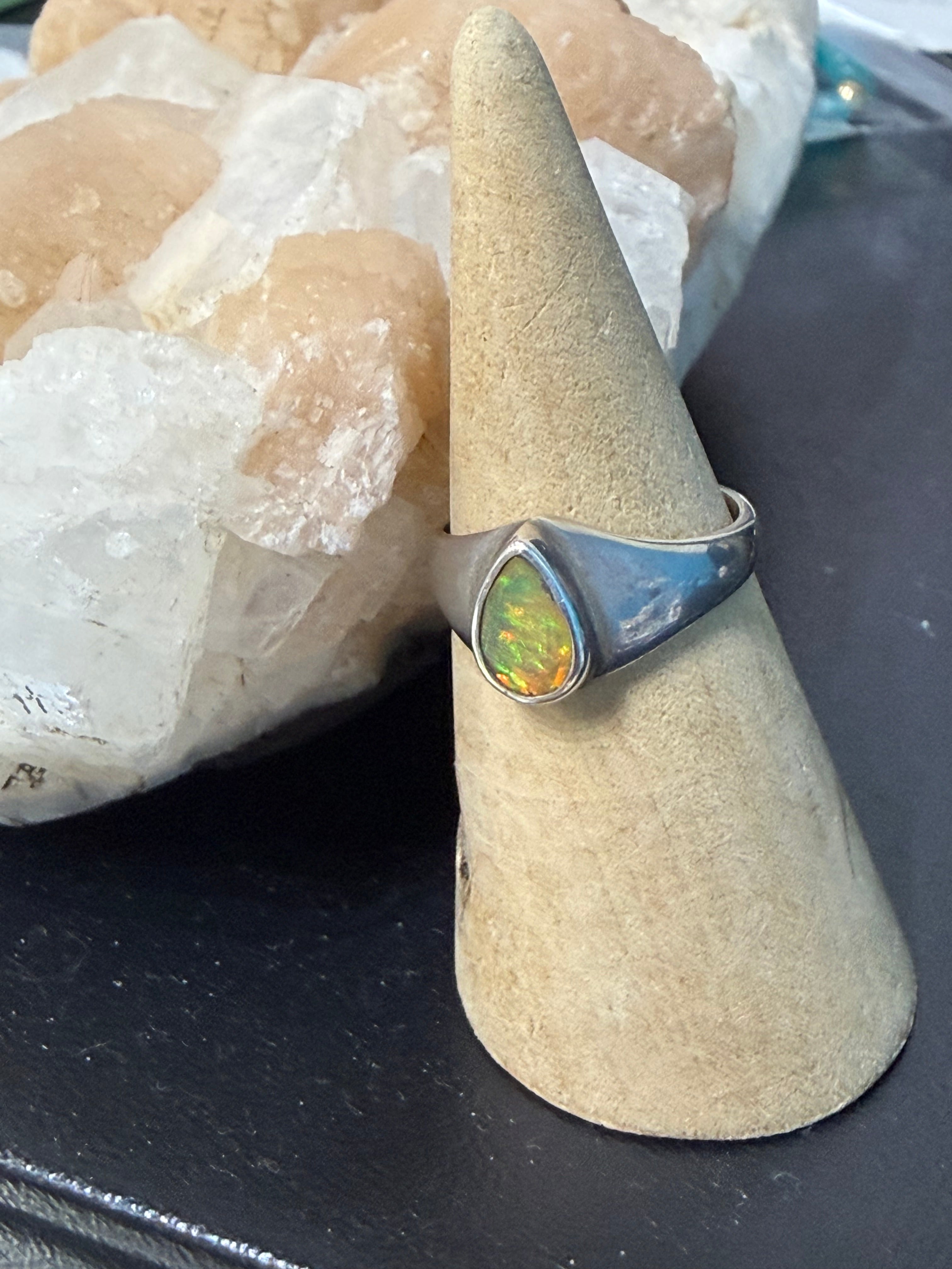 Ethiopian Opal Ring, size 7.5 – Flame of Intuition Crystal Wellness