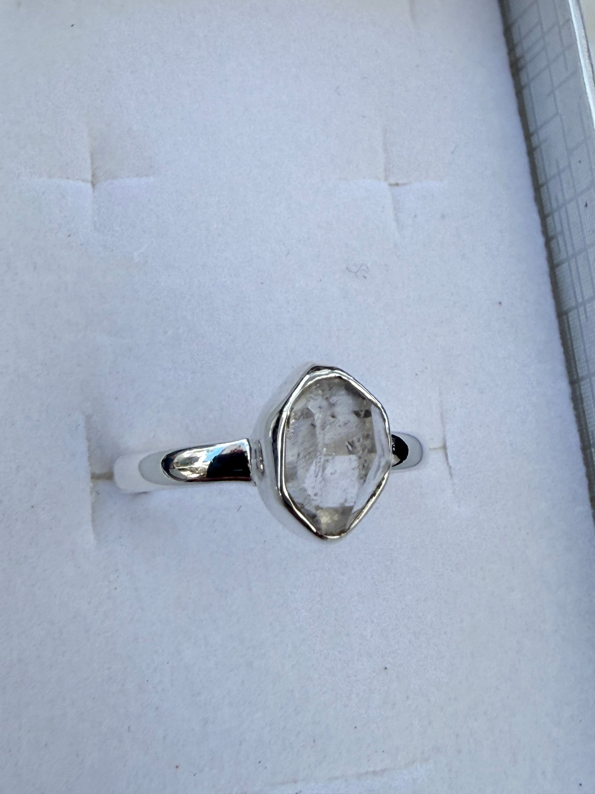 Herkimer Diamond Ring – Stone of Clarity, Amplification & Spiritual Awakening, size 6.5 Crystal Wellness