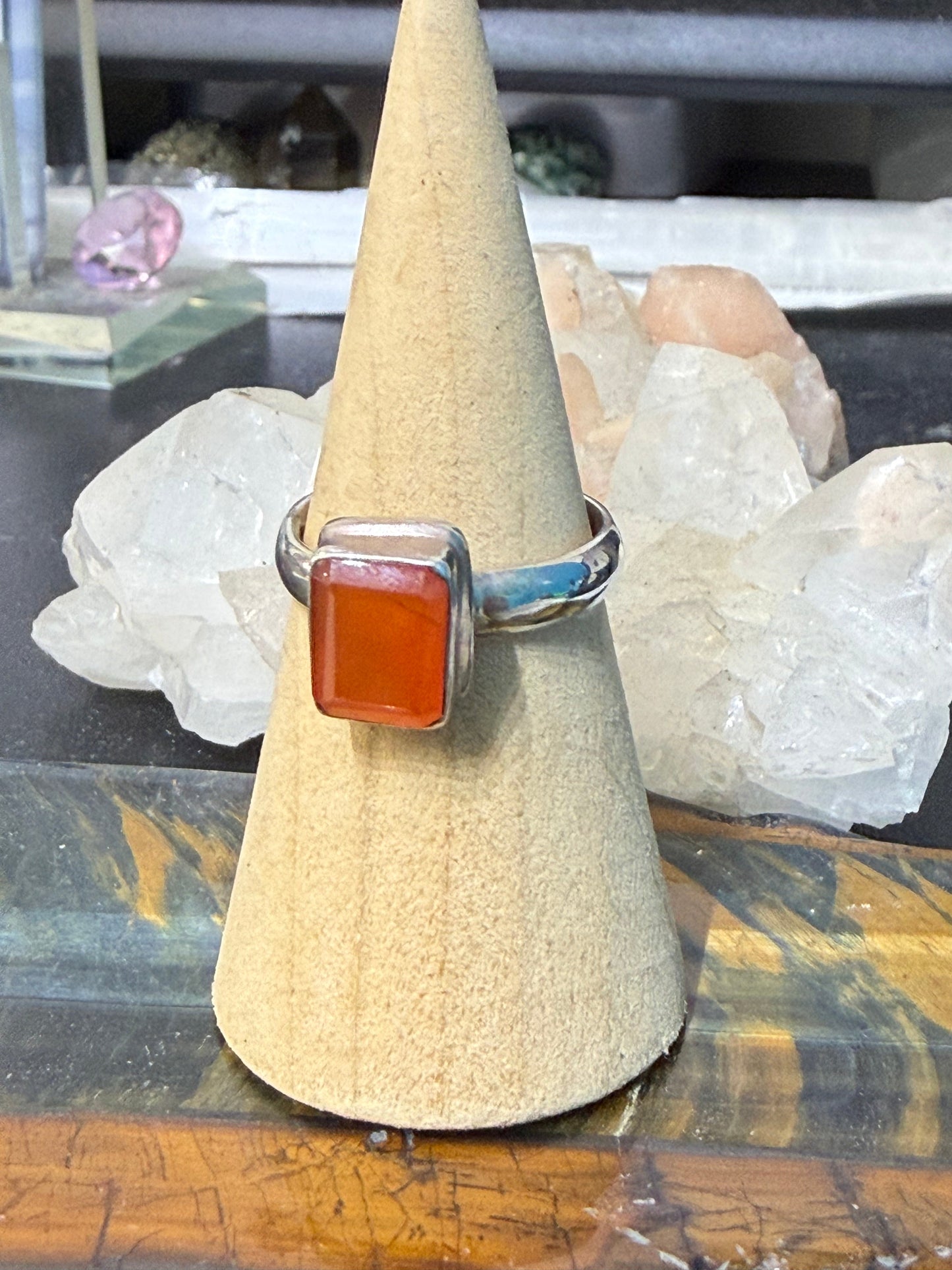 🔥 Carnelian Ring — “Ember of Courage”, size 9 Crystal Wellness