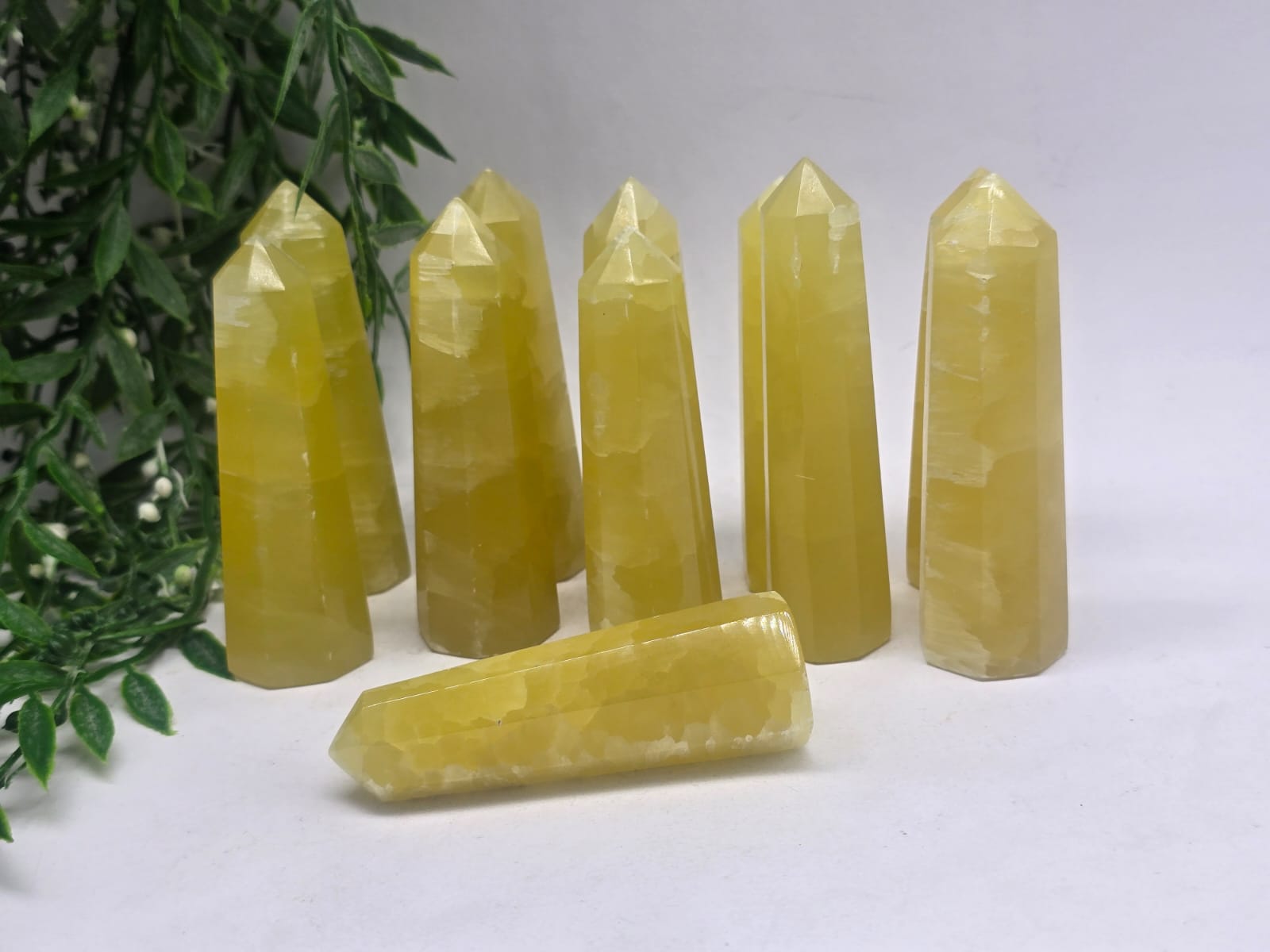Lemon Calcite Point Crystal Wellness