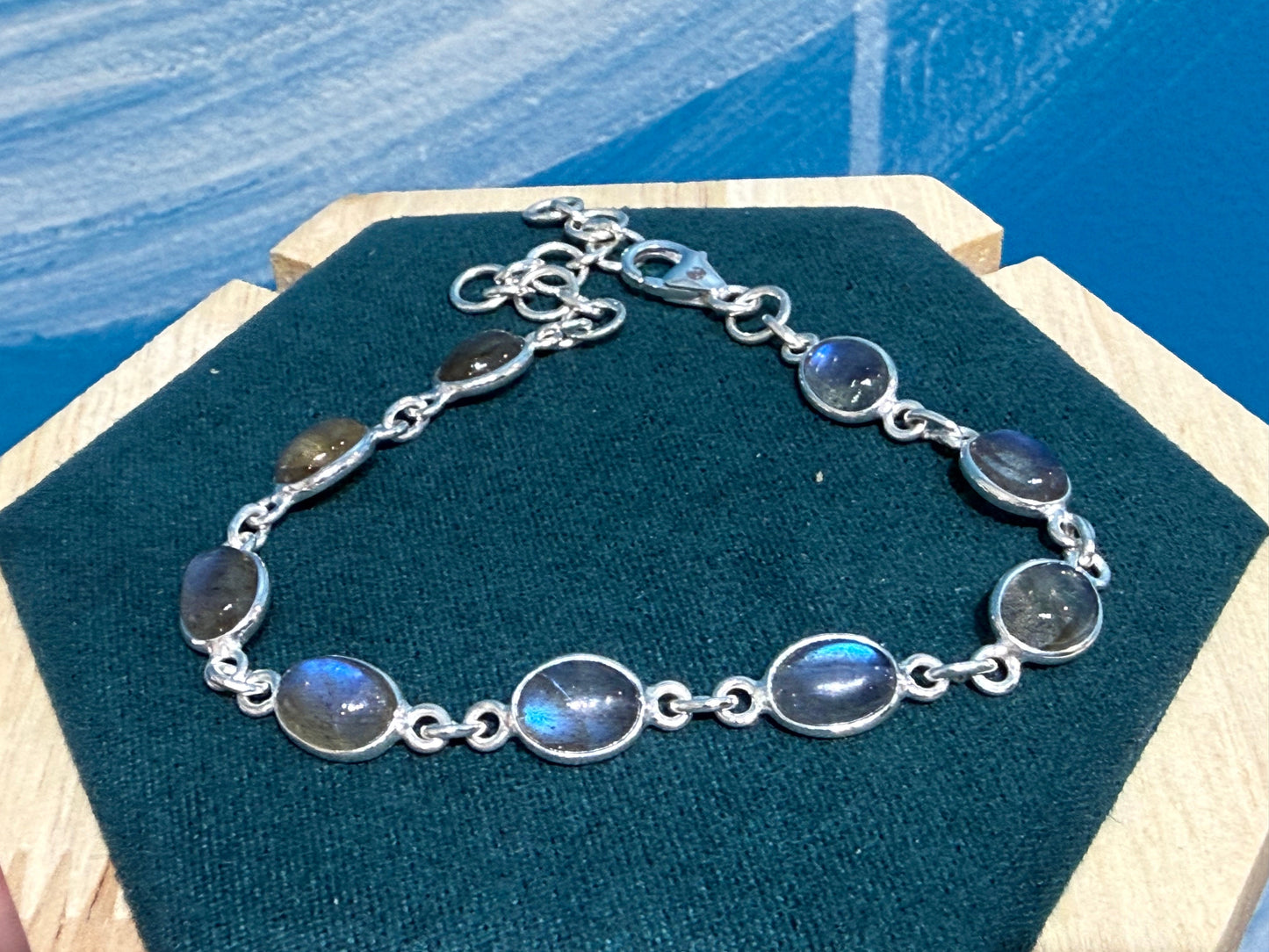 Silver Labradorite Bracelet, 21cm Crystal Wellness