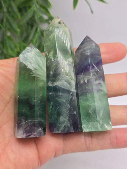Multicolour Fluorite Point Crystal Wellness