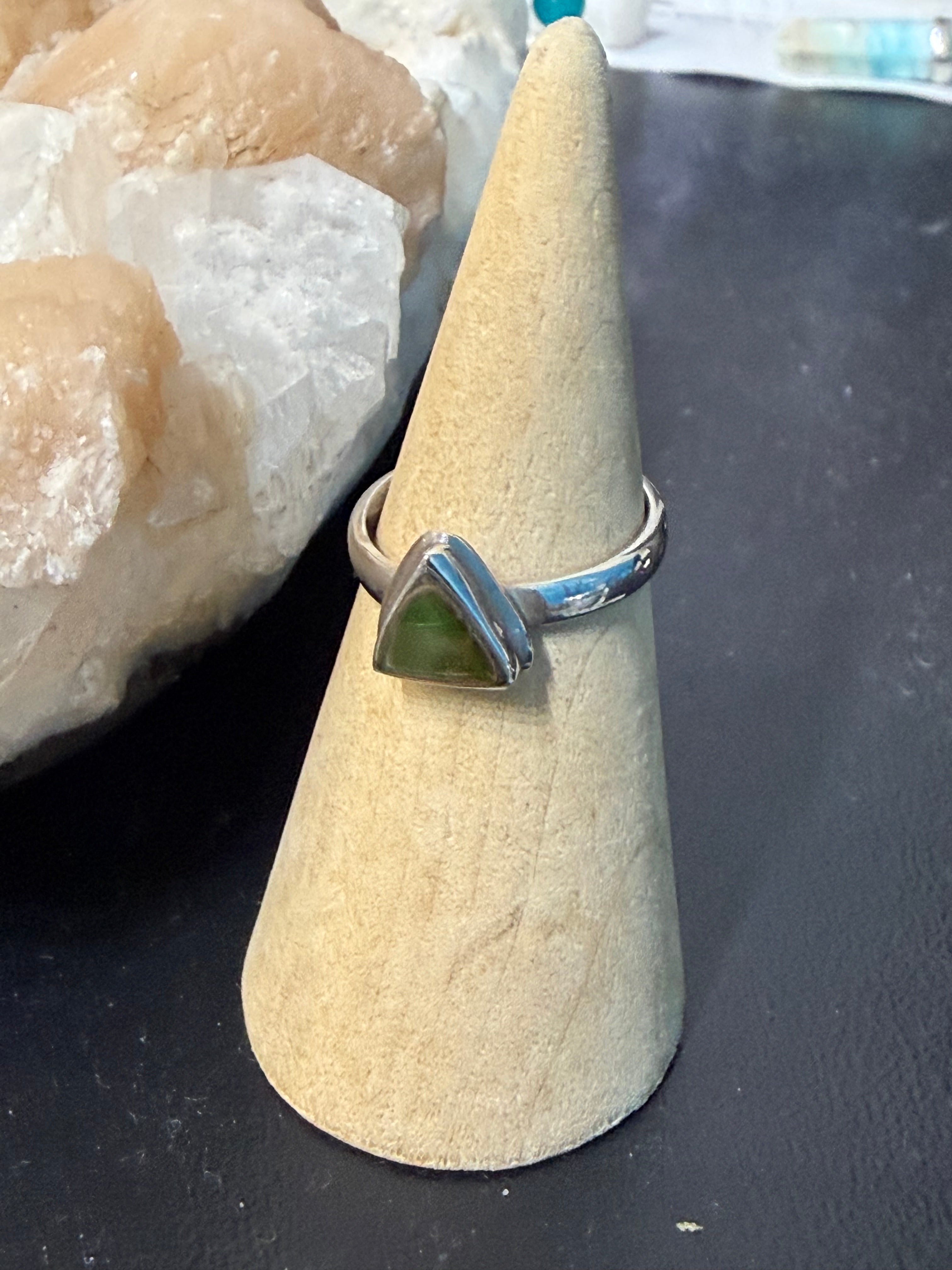 Ammolite Ring, size 7  – Ancient Flame of Transformation Crystal Wellness