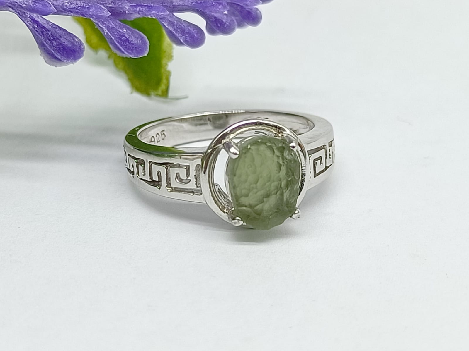 Authentic Moldavite 925 Silver Ring Size 7 USA or N1/2 AUS Crystal Wellness