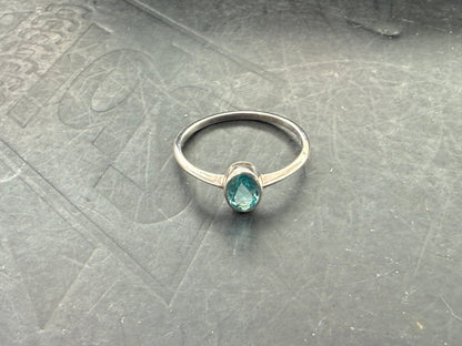 Blue Topaz Ring — The Stone of Clear Expression, size 6 Crystal Wellness