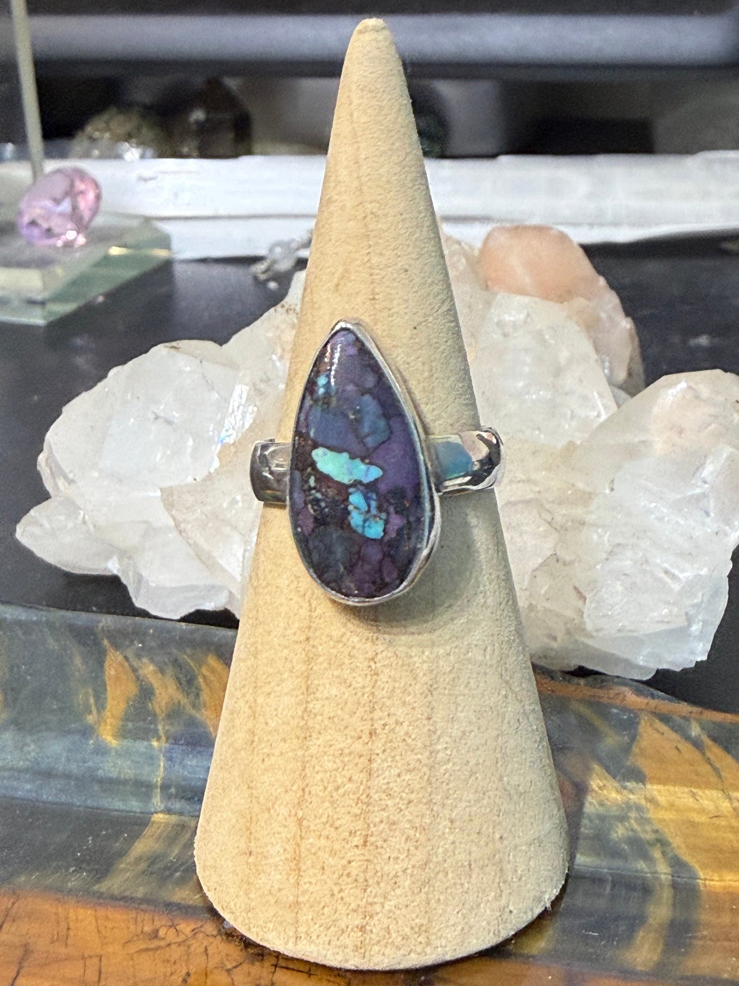 💙 Blue Copper Turquoise Ring — Stone of Truth & Protection, size 7.75 Crystal Wellness