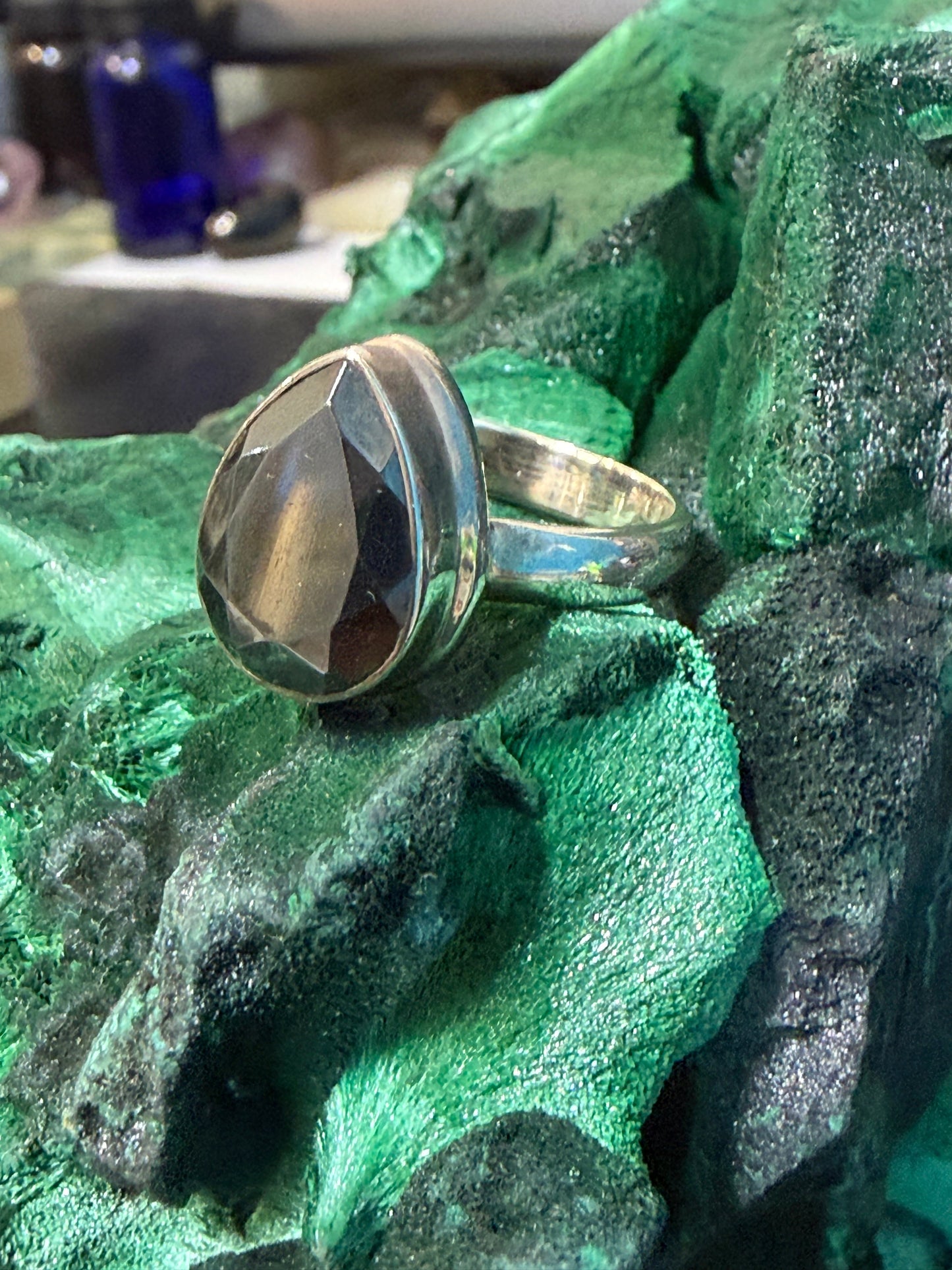 Grounded Strength Hematite Silver Ring – Size 7.5 Crystal Wellness