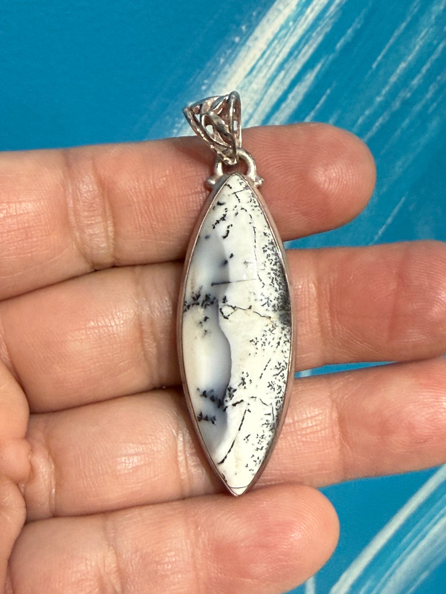 Dendritic Opal Pendant, 45mmx16mm Crystal Wellness