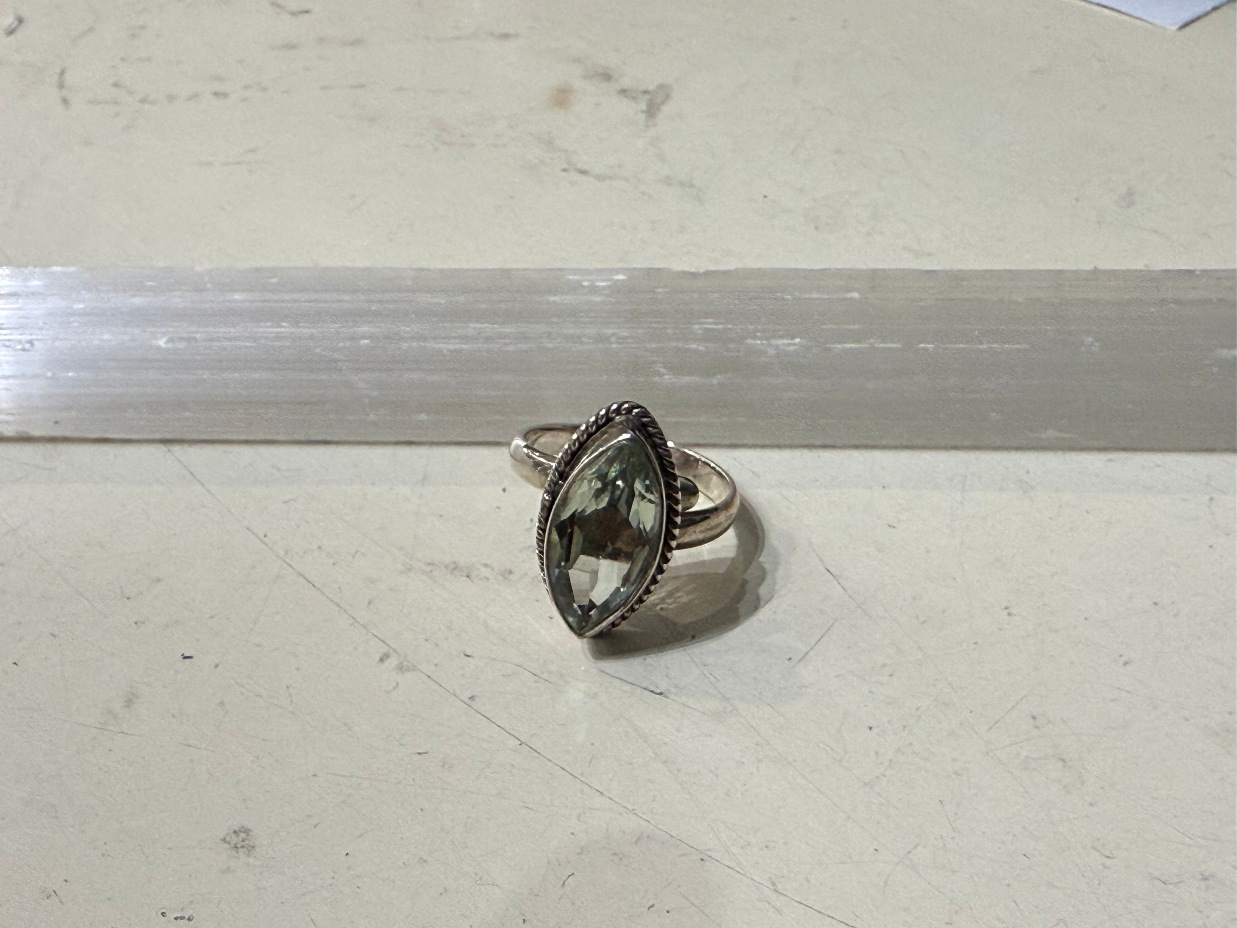 Prasiolite Ring, size 7 adjustable – The Stone of Heart Wisdom & Divine Clarity Crystal Wellness