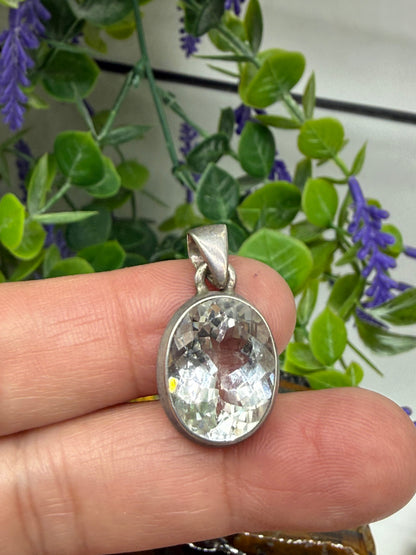 Clear Quartz Pendant, 15mmx14mm Crystal Wellness