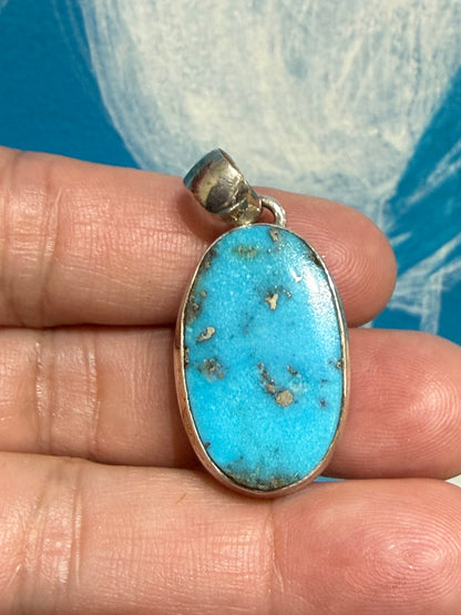 Iranian Turquoise Pendant — Ancient Wisdom & Sacred Protection, 26mmx18mm Crystal Wellness