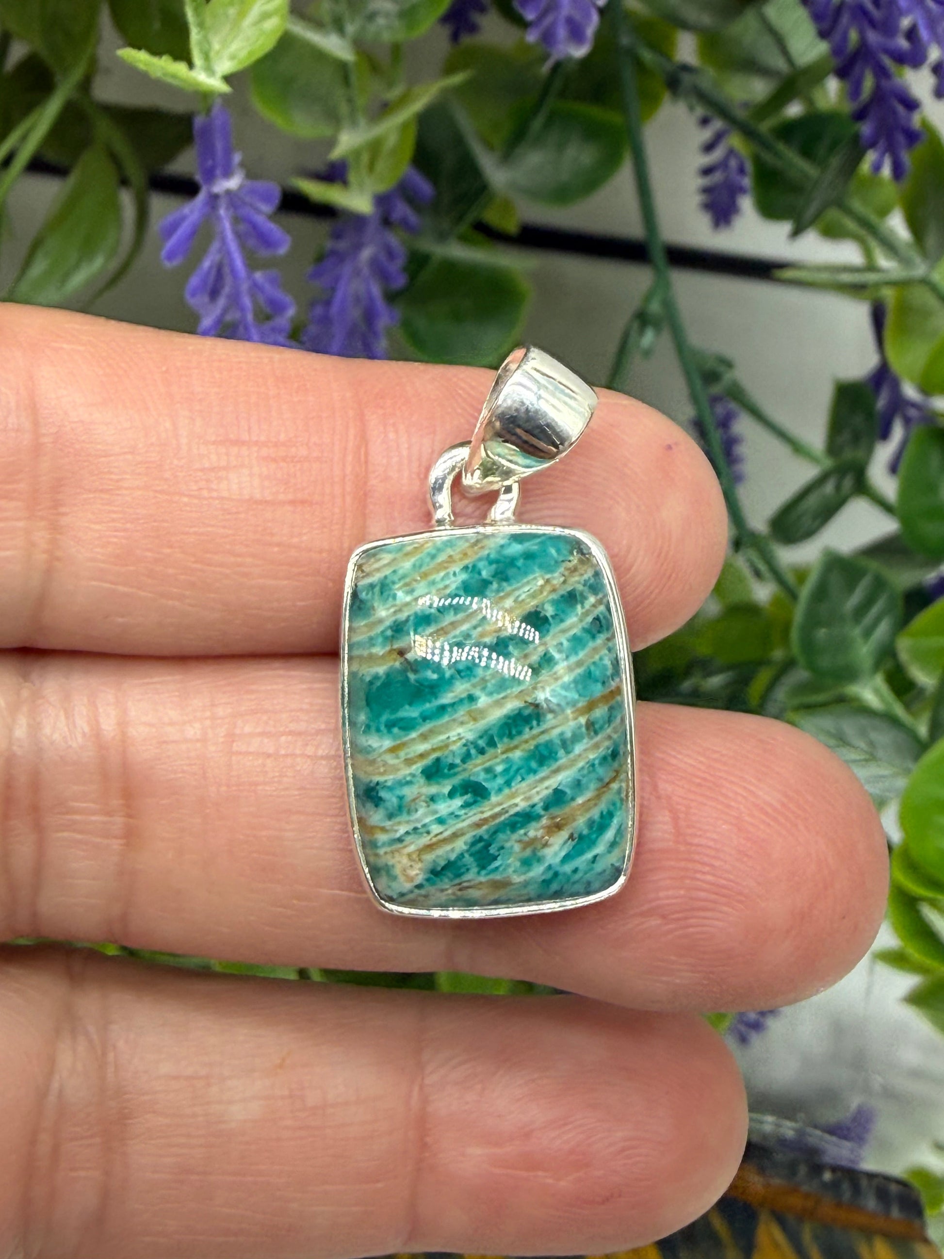 Amazonite Pendant — Calm, Truth & Harmony, 23mmx14mm Crystal Wellness