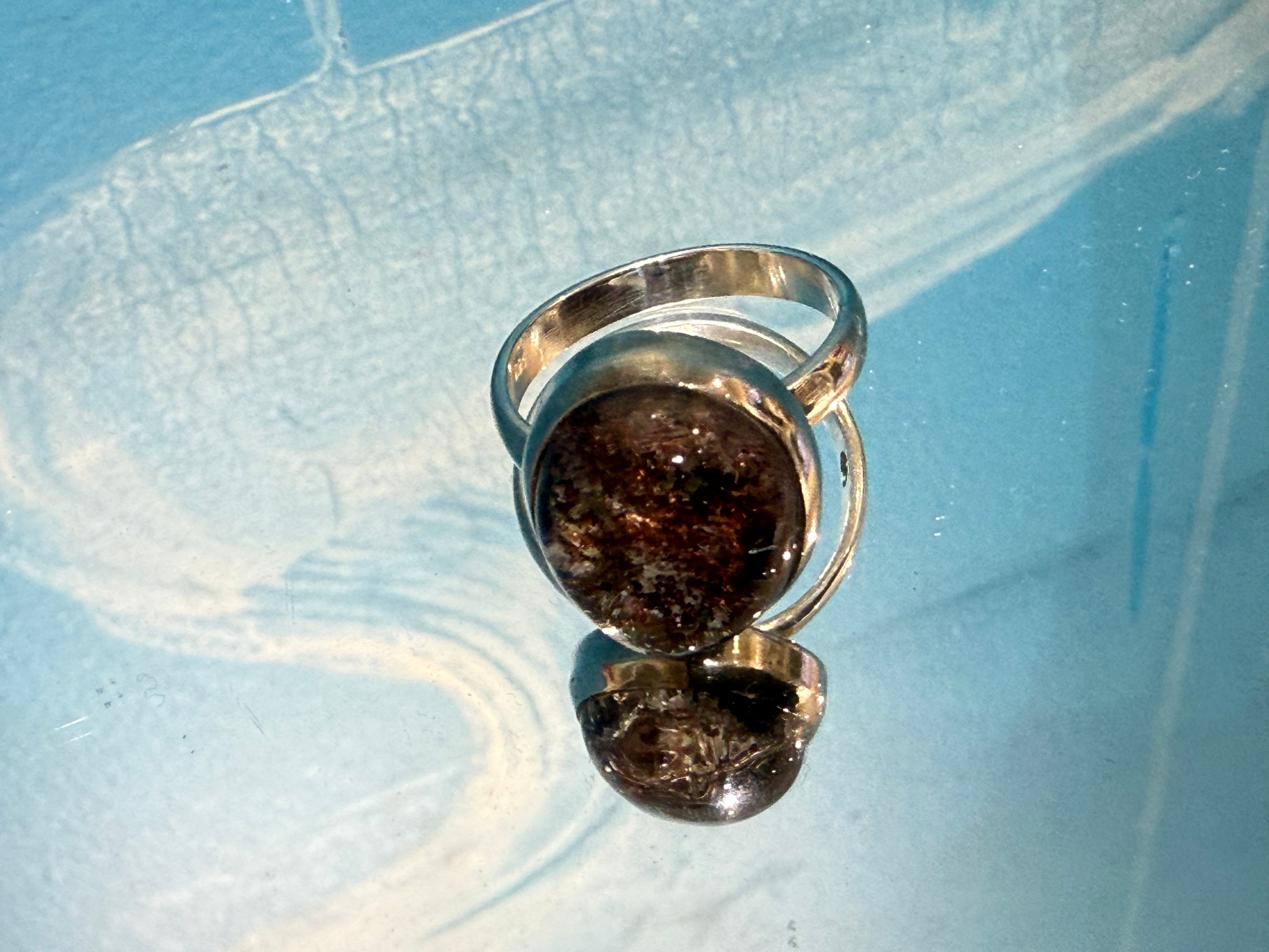 Lodolite Adjustable Ring, size 8.5  – A Garden of Dreams & Inner Manifestation Crystal Wellness