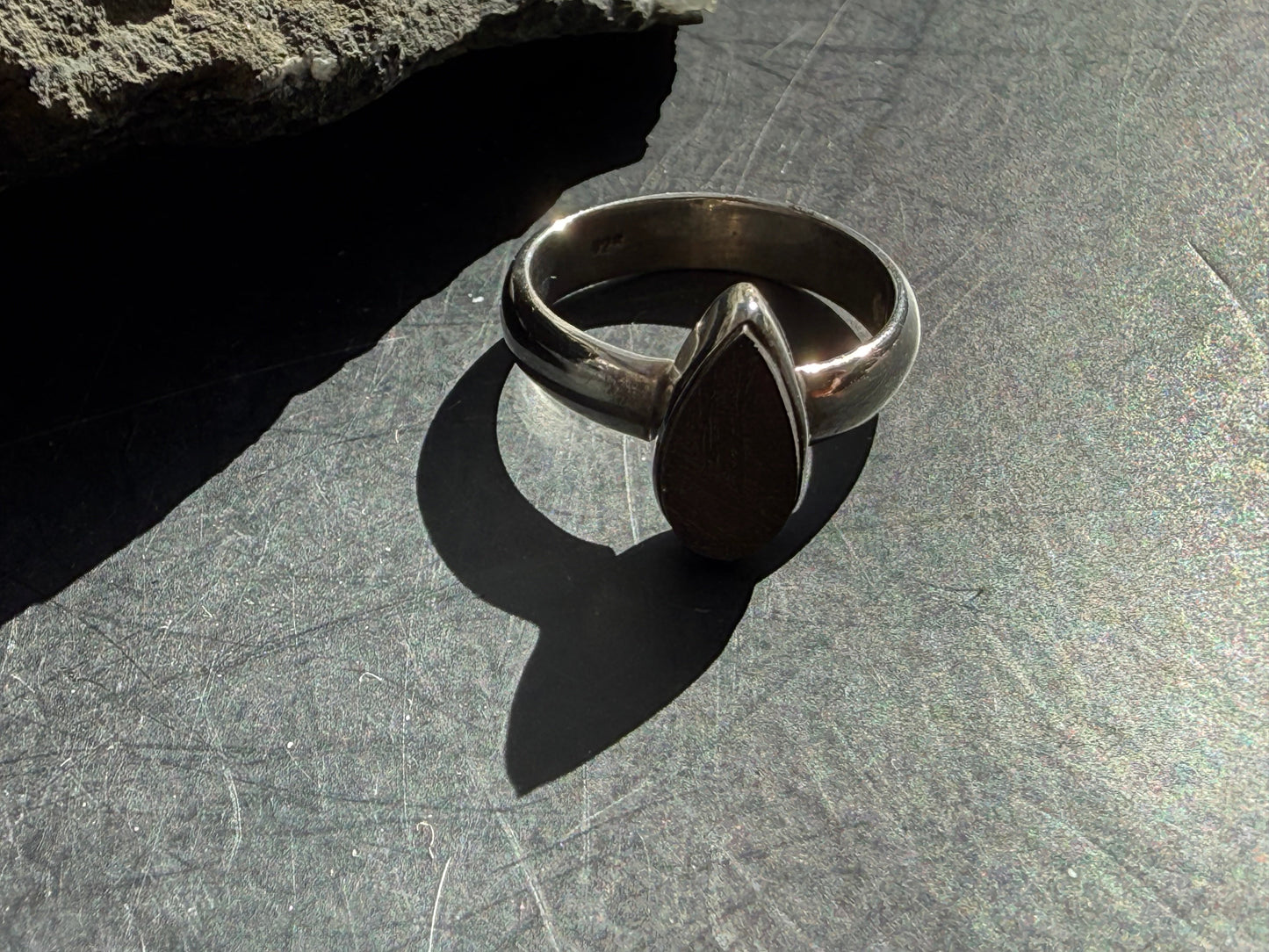 Gibeon Meteorite Ring, size 5  – Cosmic Wisdom & Ancient Strength Crystal Wellness