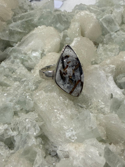 Astrophyllite Silver Ring – Size 8.5 Crystal Wellness