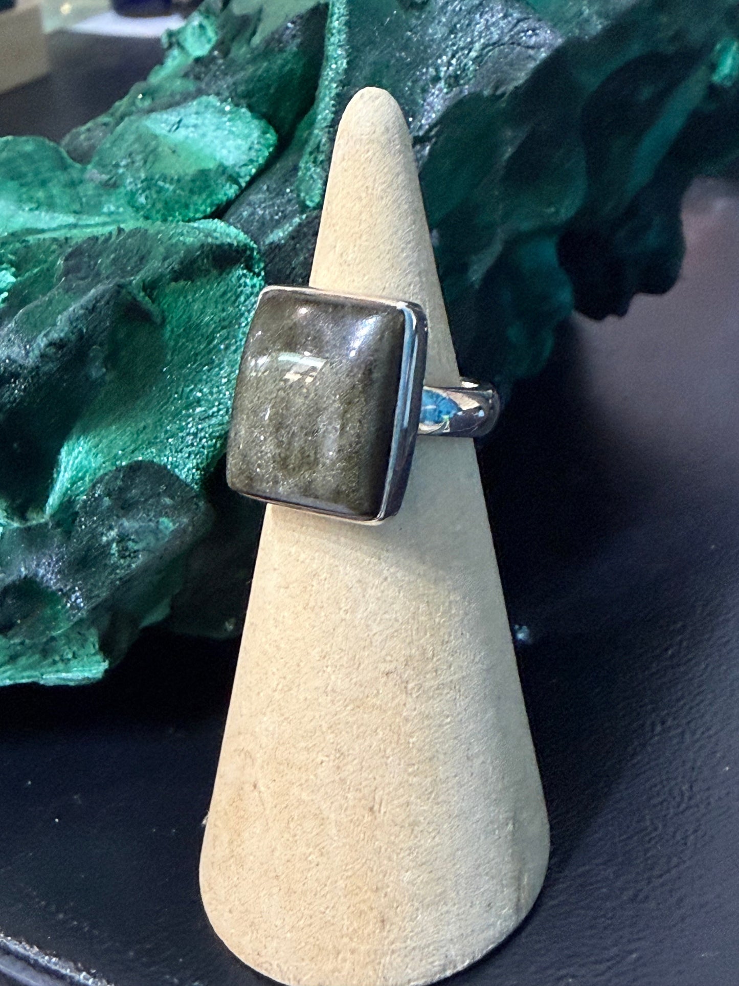 Golden Shield Goldsheen Obsidian Ring – Size 4 Crystal Wellness