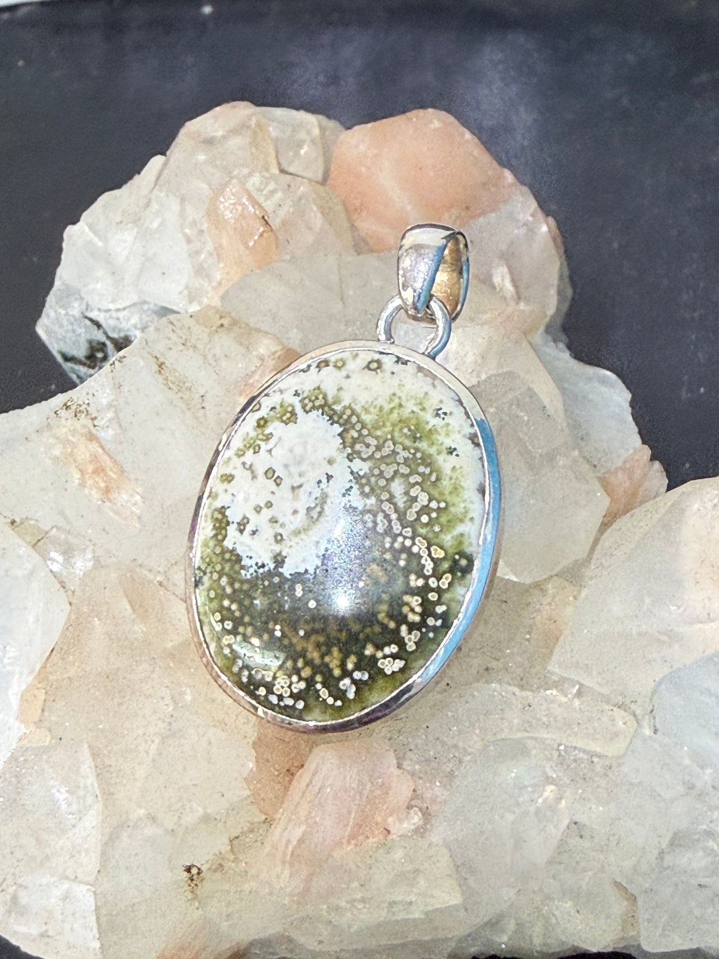 Ocean Jasper Pendant, 29mmx23mm Crystal Wellness